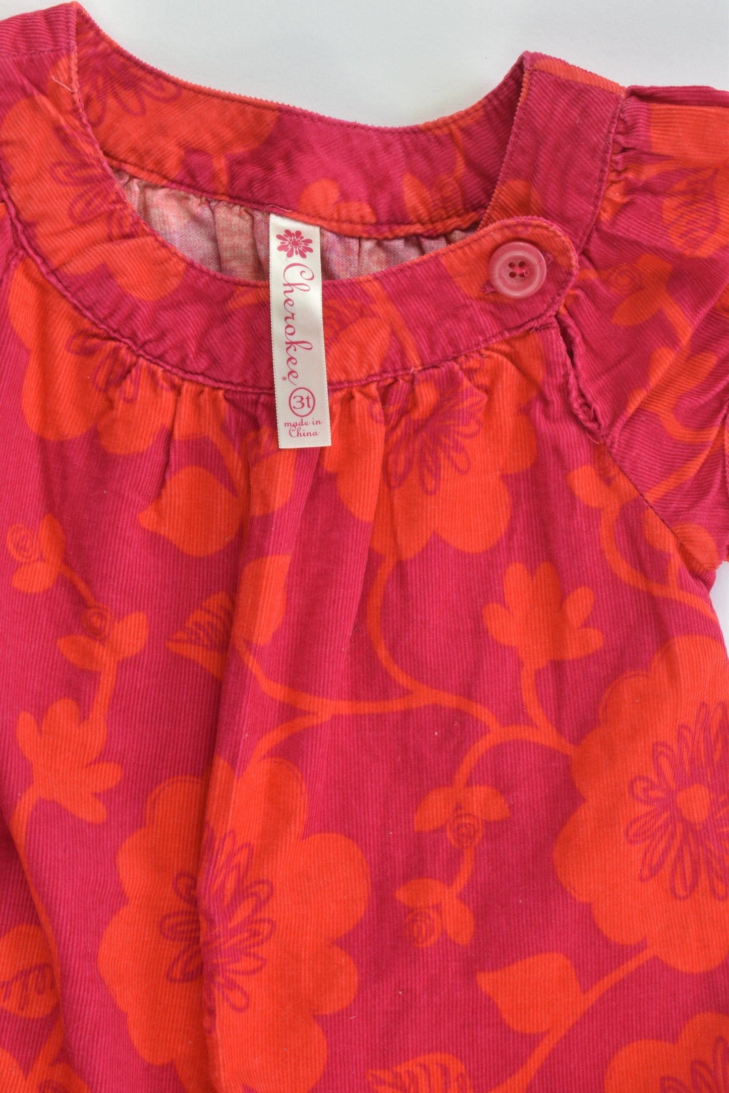 Cherokee Size 3 Lightweight Floral Cord Dress