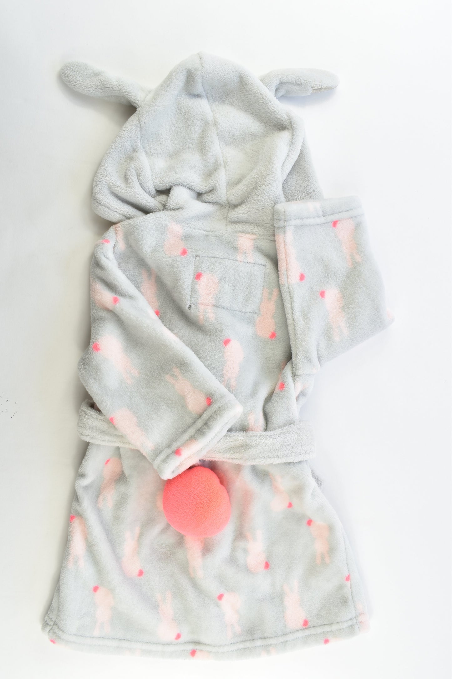 Cotton On Kids Size 1-2 Bunny Dressing Gown with Tail at the Back