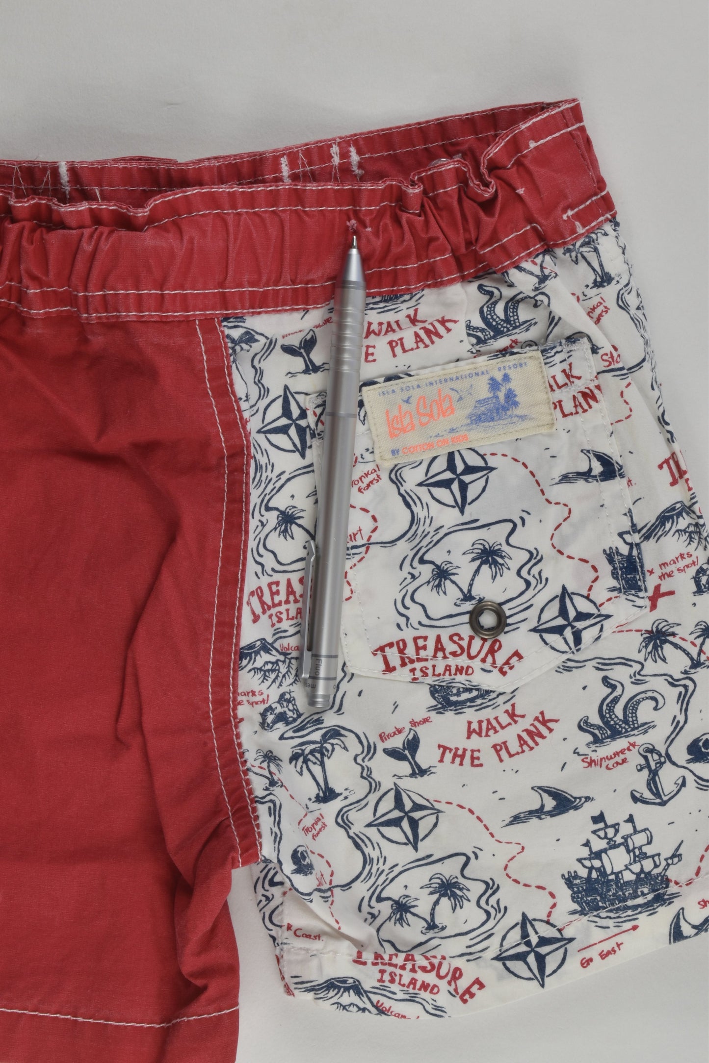 Cotton On Kids Size 1 'Treasure Island' Board Shorts