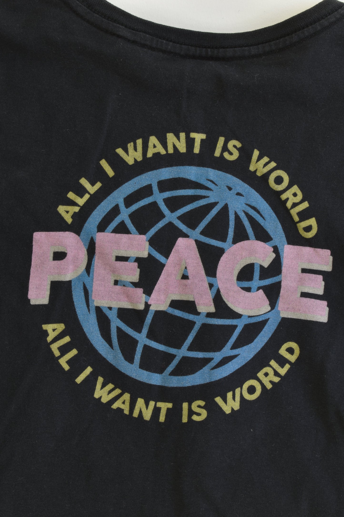 Cotton On Kids Size 3 "All I Want Is World Peace" Top