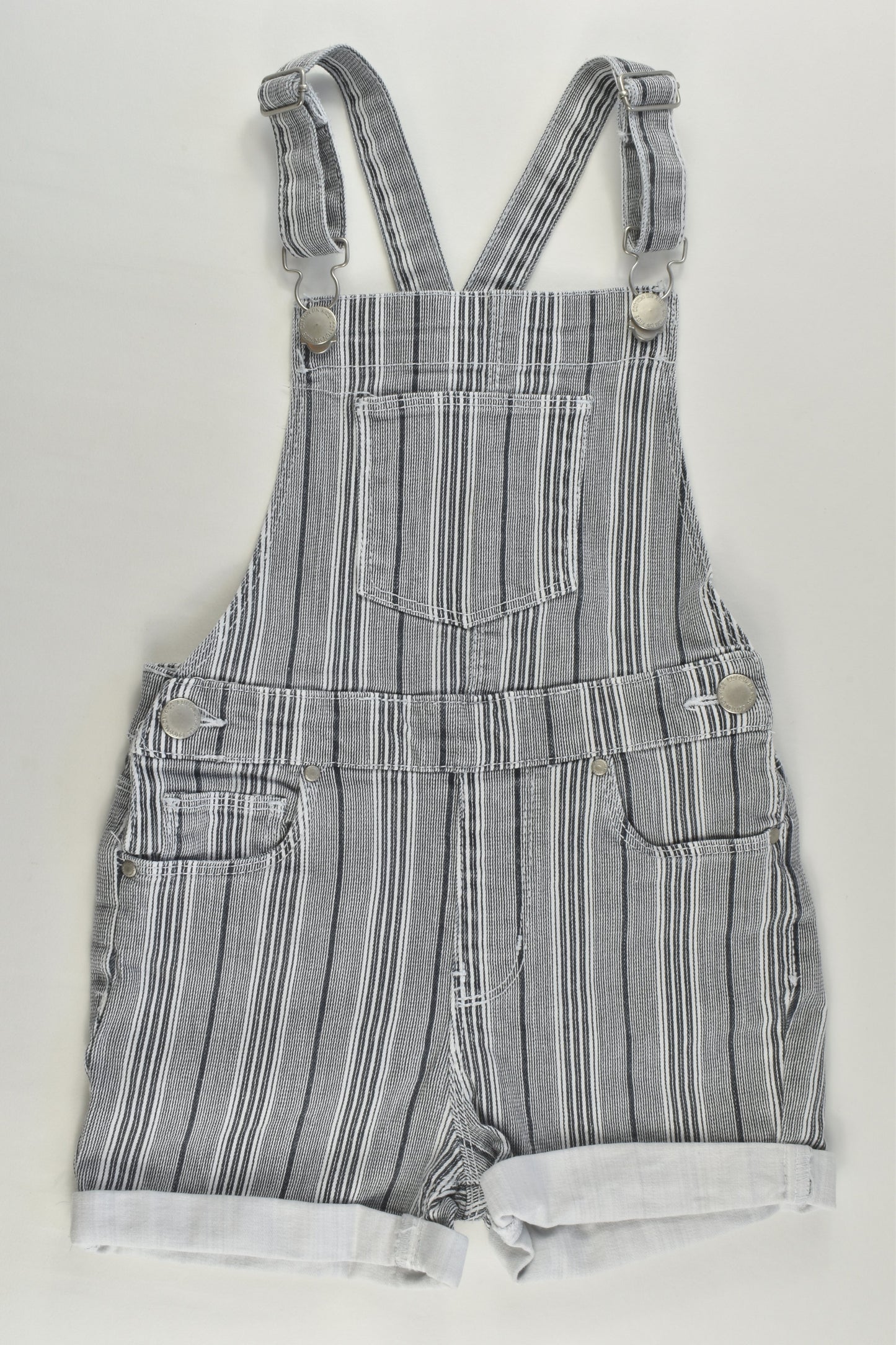 Cotton On Kids Size 5 Striped Stretchy Short Overalls