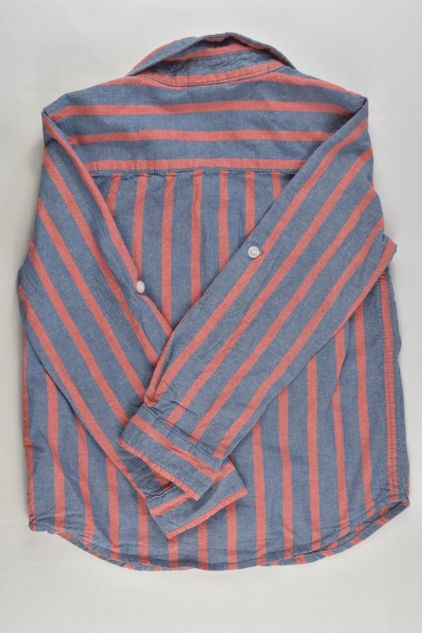 Cotton On Kids Size 7 Linen-feel Striped Shirt