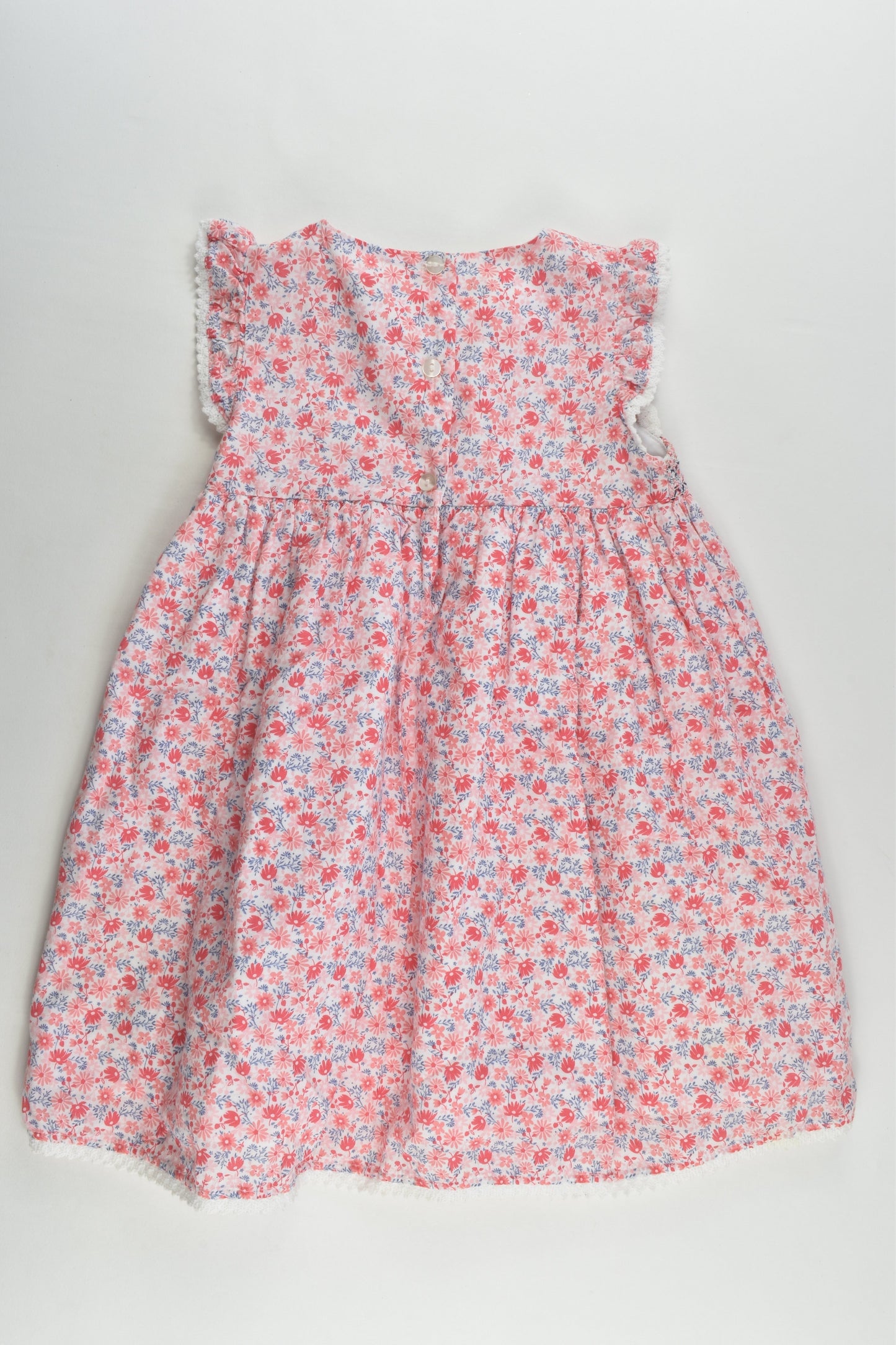 Dashing & Dainty by M&Co Size 2 (18-24 months) Lined Smocked Floral Dress