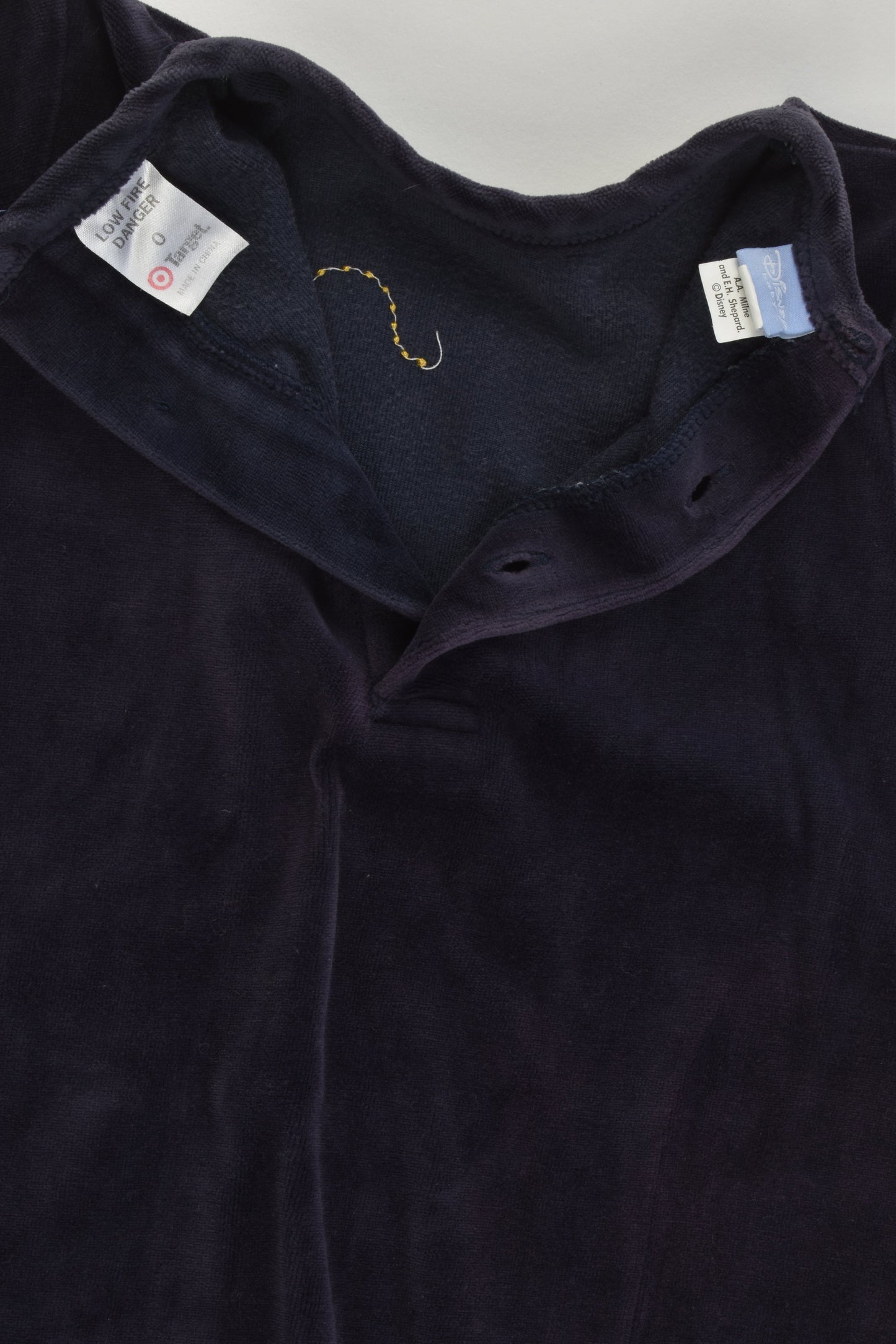 Disney Baby by Target Size 0 Winnie the Pooh Footed Velour Romper