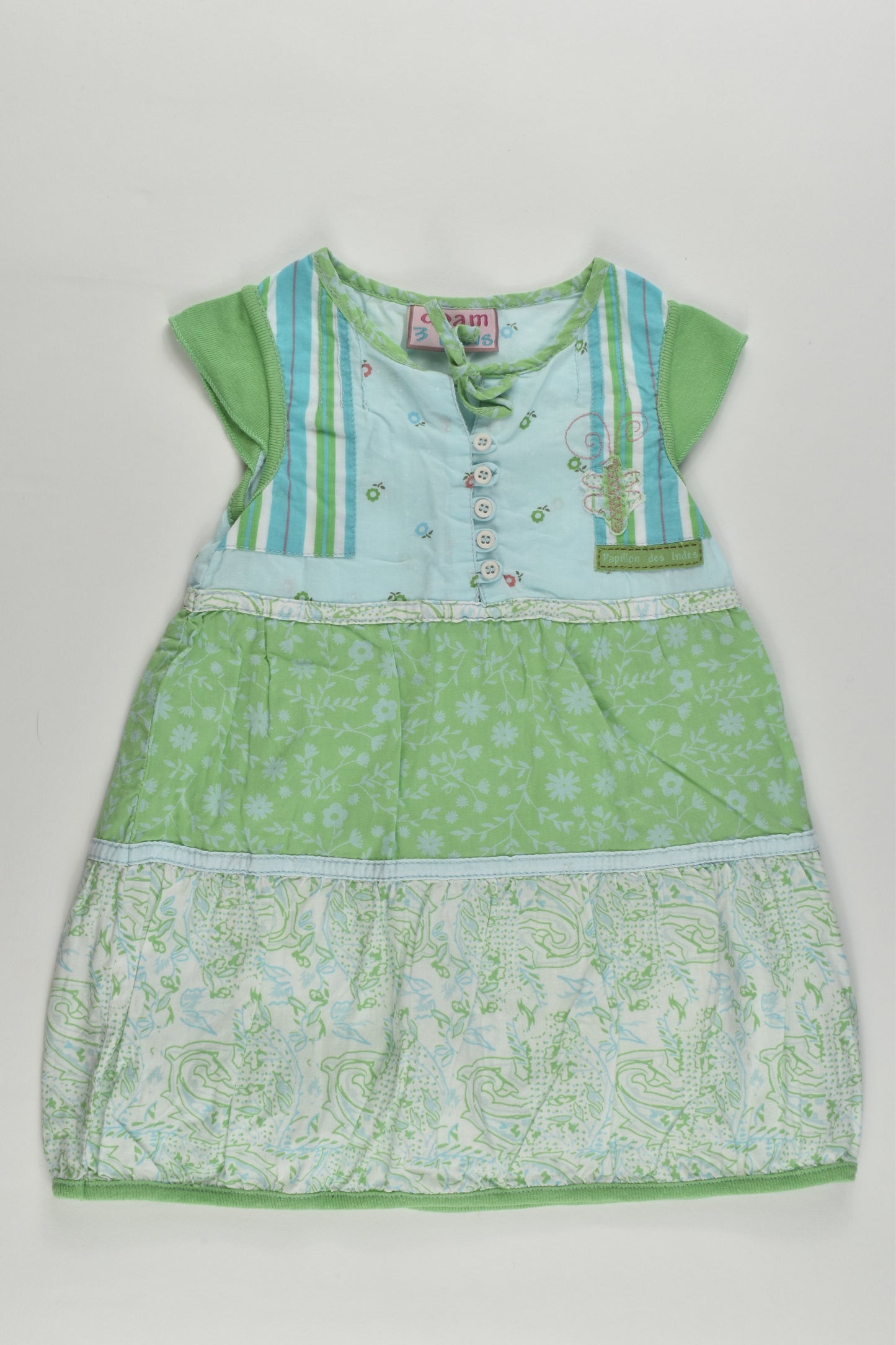 Du Pareil au Même (France) Size 00 (3 months) 'Papillon Des Indes' Dress