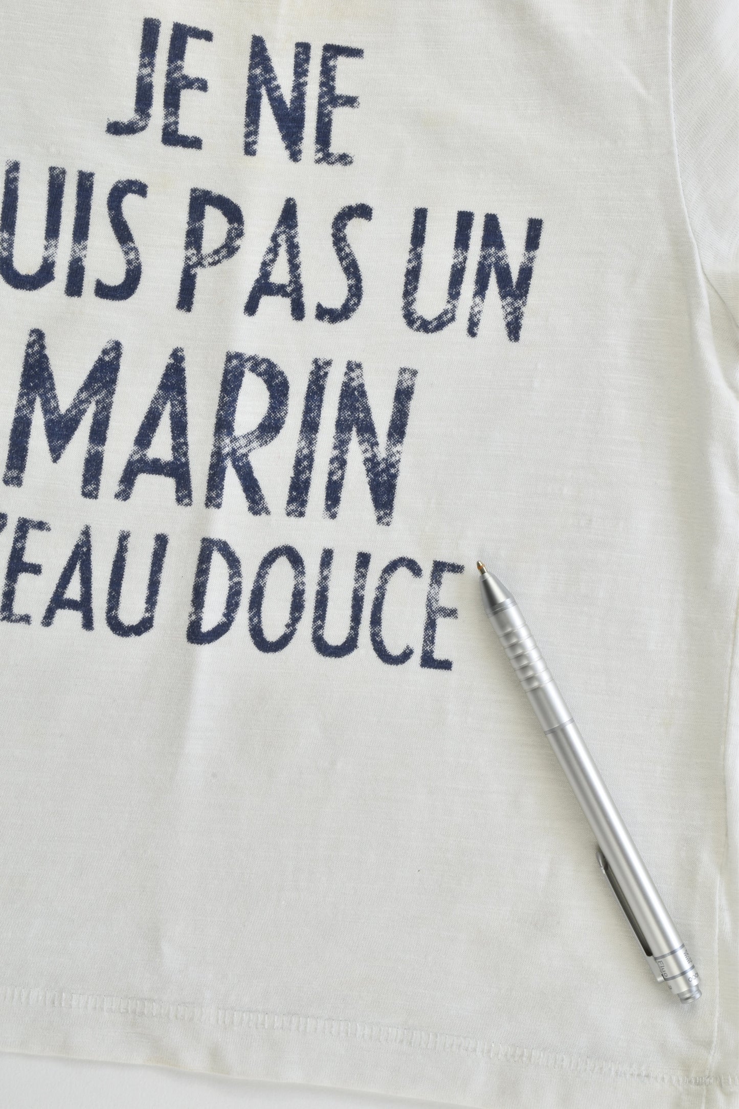 Du Pareil au Même (France) Size 2-3 (3 years, 94 cm) 'Je Ne Suis Pas Un Marin D'Eau Douce' T-shirt