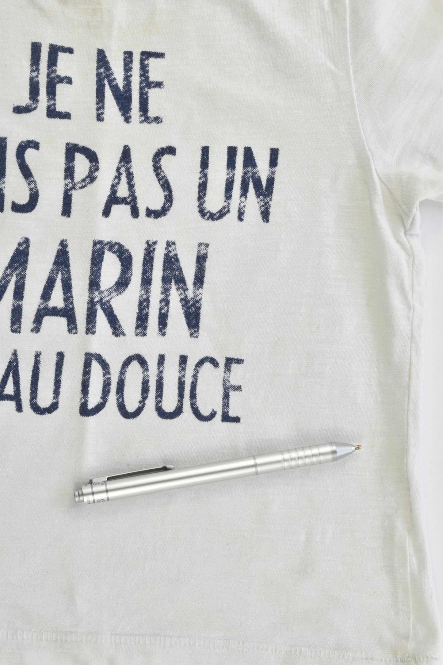 Du Pareil au Même (France) Size 2-3 (3 years, 94 cm) 'Je Ne Suis Pas Un Marin D'Eau Douce' T-shirt