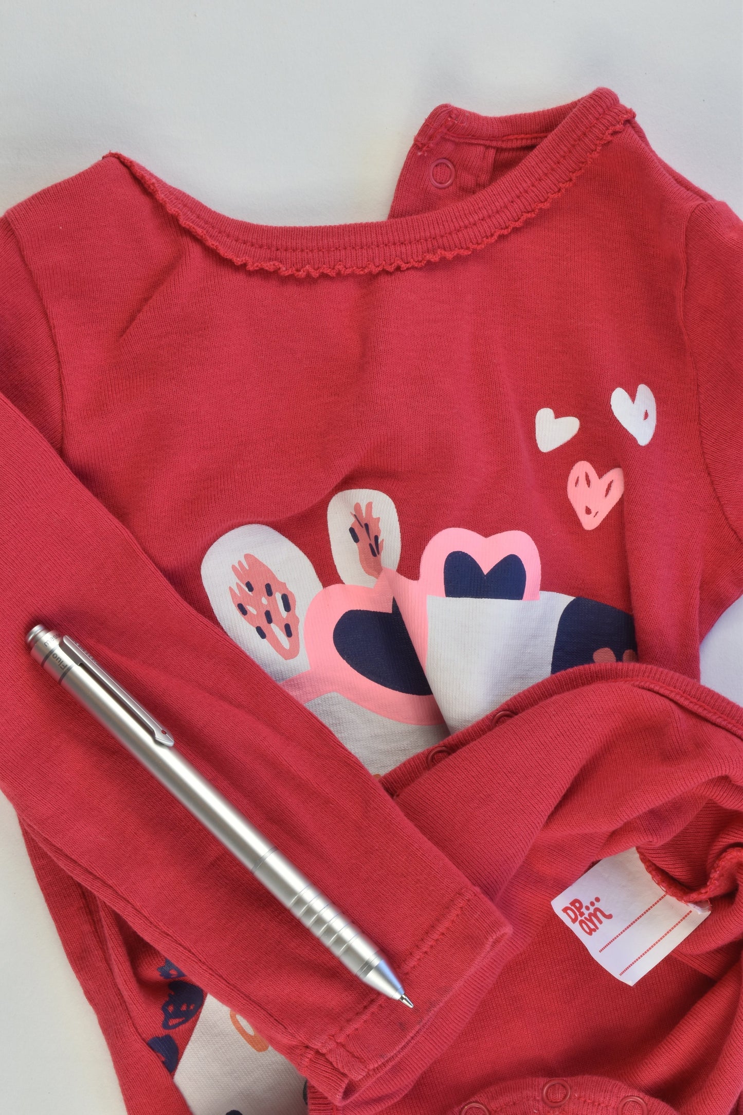 Du Pareil Au Même (France) Size 24 months (86 cm, 1) Giraffe with Love Hearts Sunnies Bodysuit