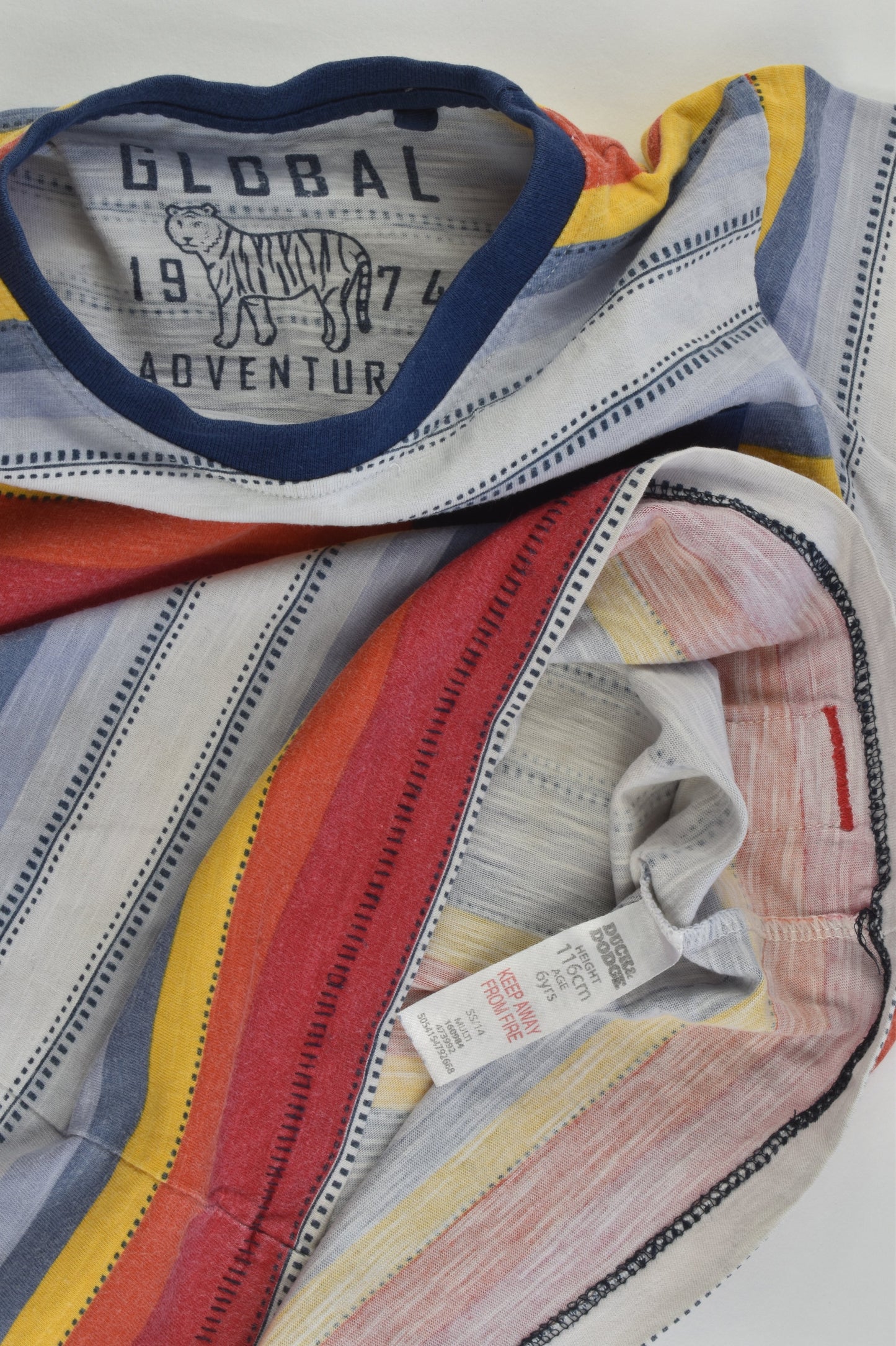Duck & Dodge Size 6 (116 cm) 'Global Adventurer' Striped T-shirt