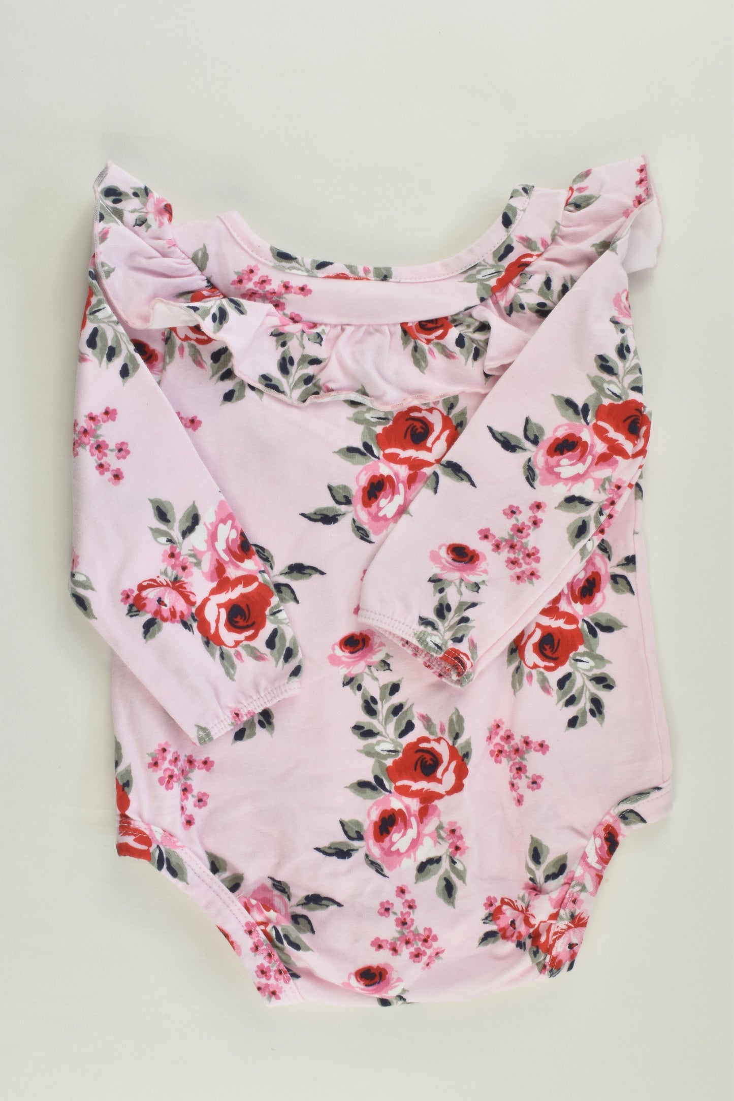 Dymples Size 00 Roses and Ruffle Bodysuit