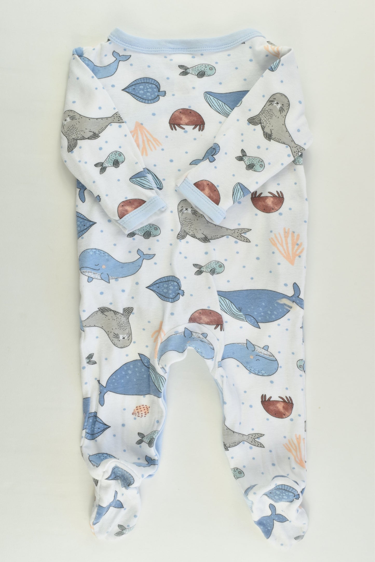 Dymples Size 00 Sea Animals Footed Romper