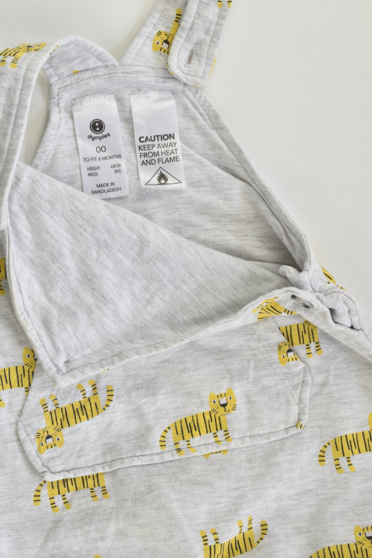 Dymples Size 00 Tigers Short Overalls