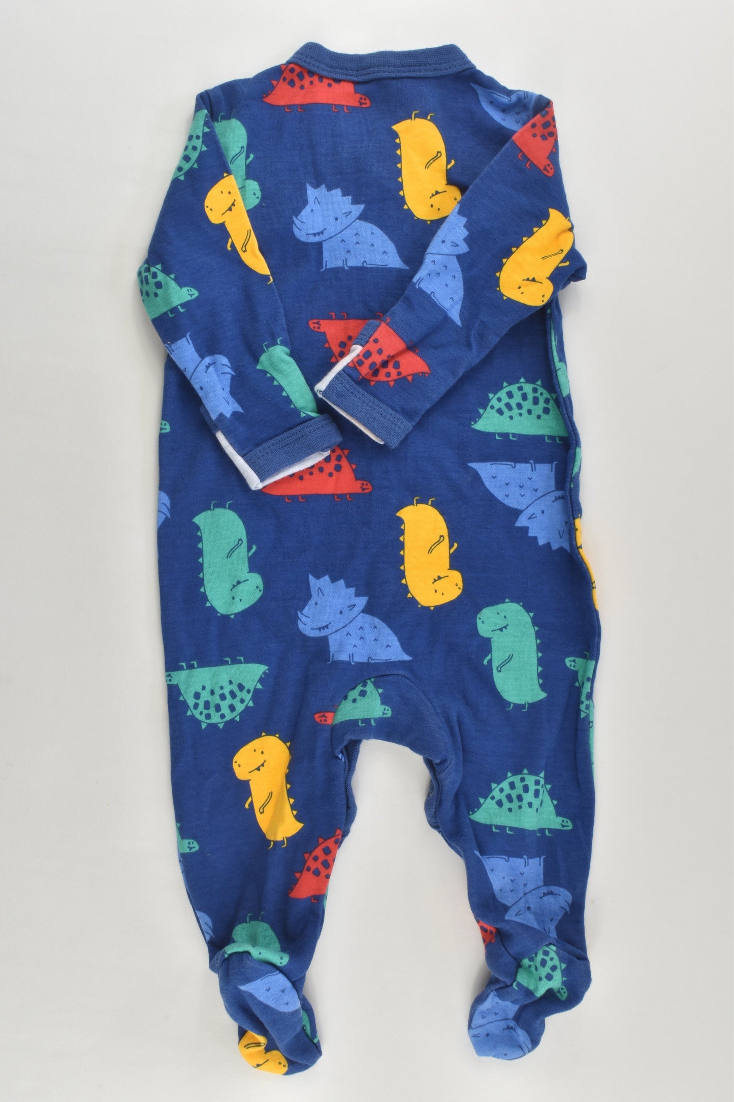 Dymples Size 000 Colourful Dinosaurs Footed Romper