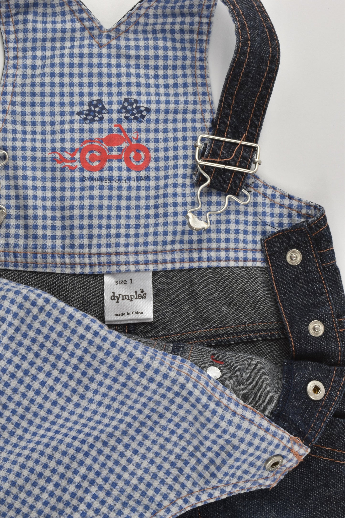 Dymples Size 1 (18 months, 84 cm) Short Denim Overalls