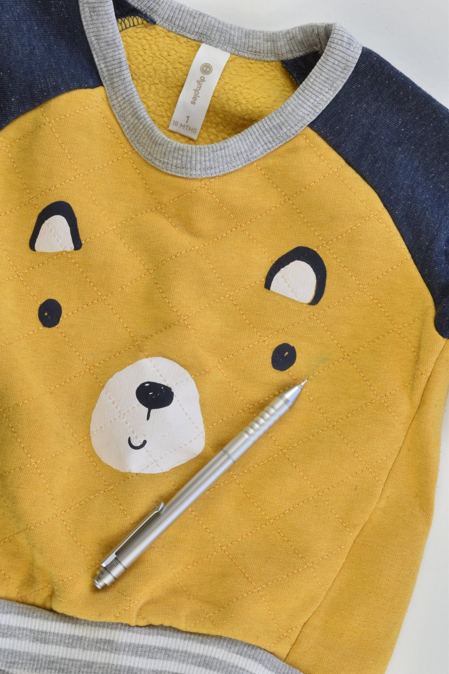 Dymples Size 1 (18 months) Mustard Bear Sweater