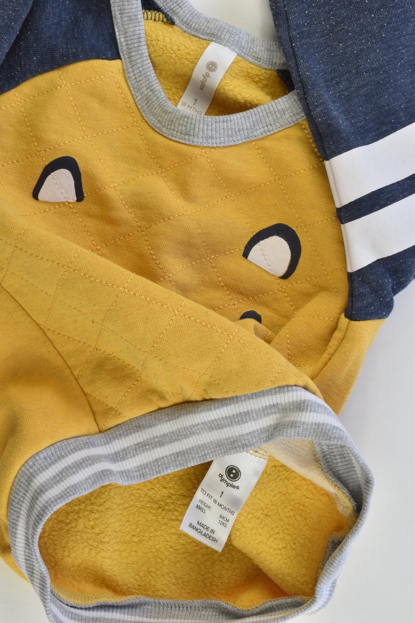 Dymples Size 1 (18 months) Mustard Bear Sweater