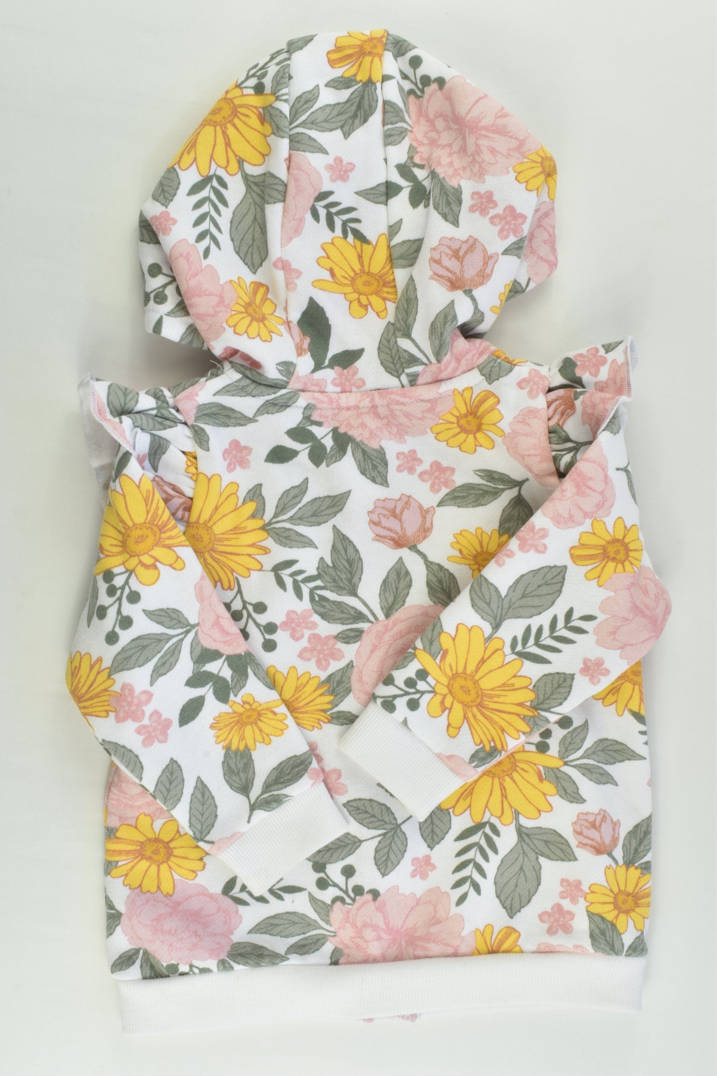 Dymples Size 1 Floral Zip Hooded Jumper