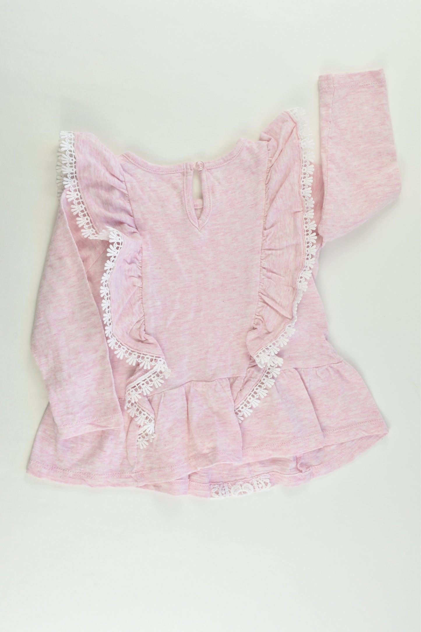 Dymples Size 1 Pink Lace Ruffle Top