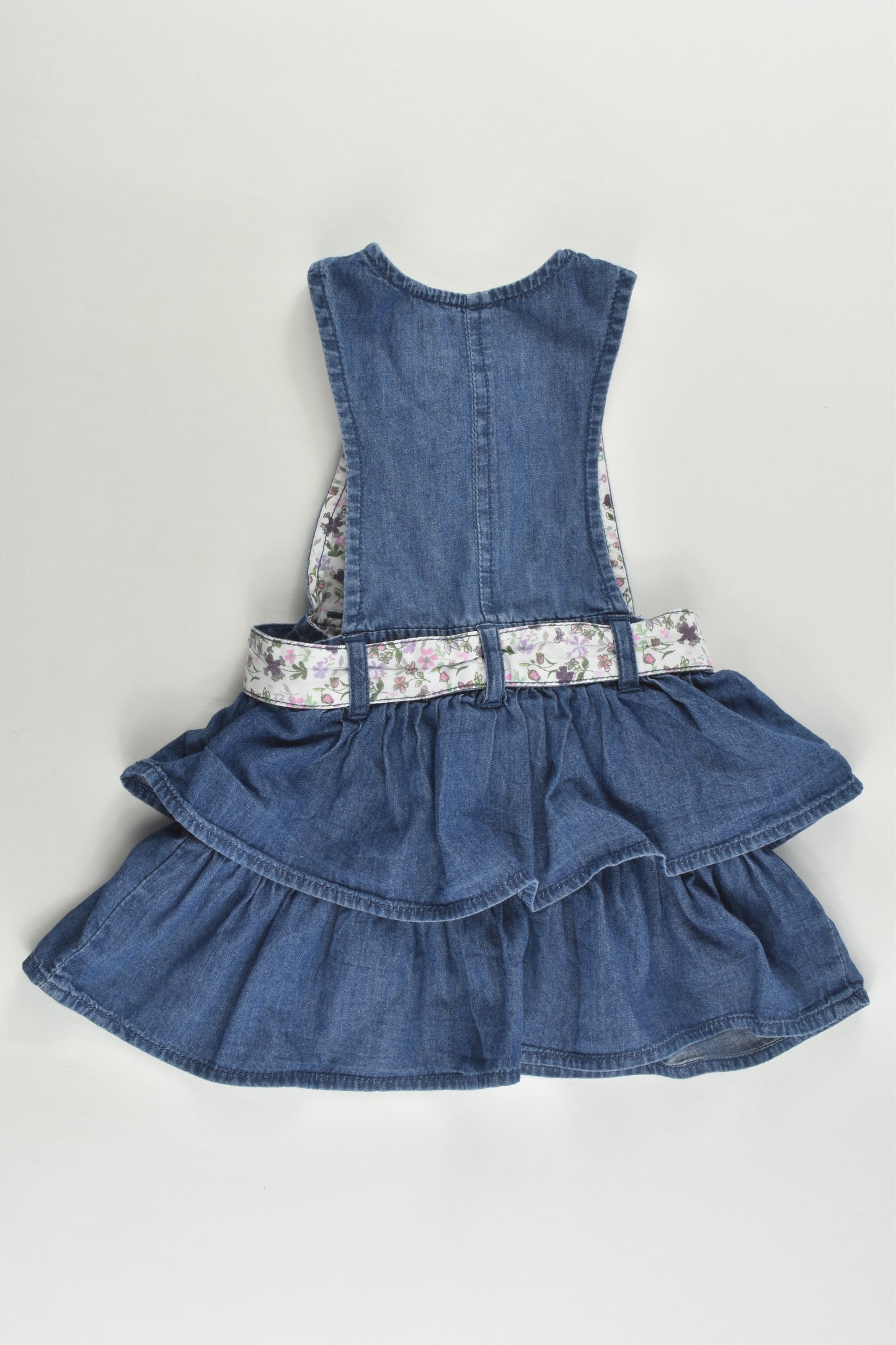 Early Days Size 00 (68 cm) Lightweight Denim Dress with Floral Details