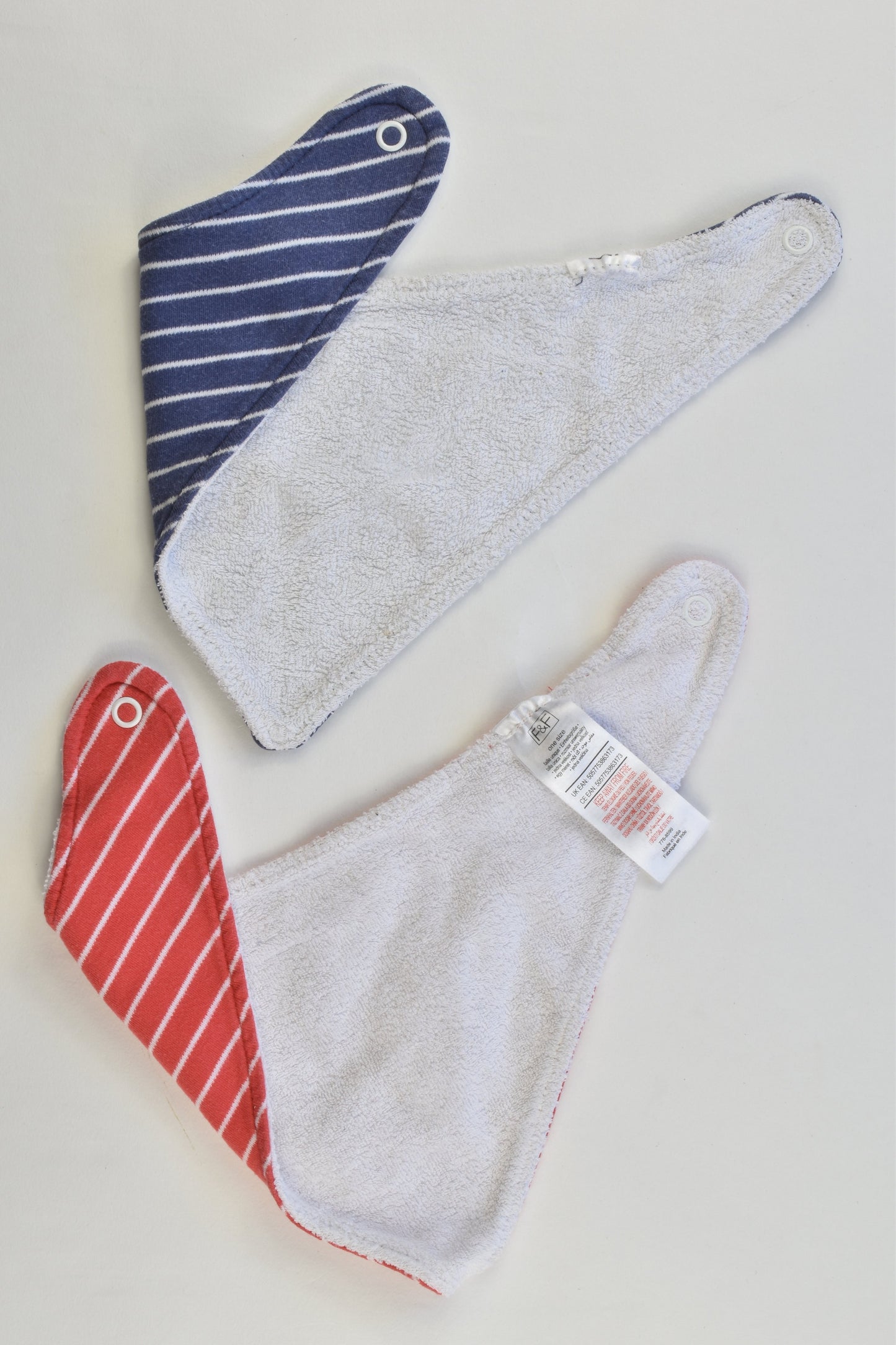 F&F One Size Baby/Toddler Dribble Bandana Bibs