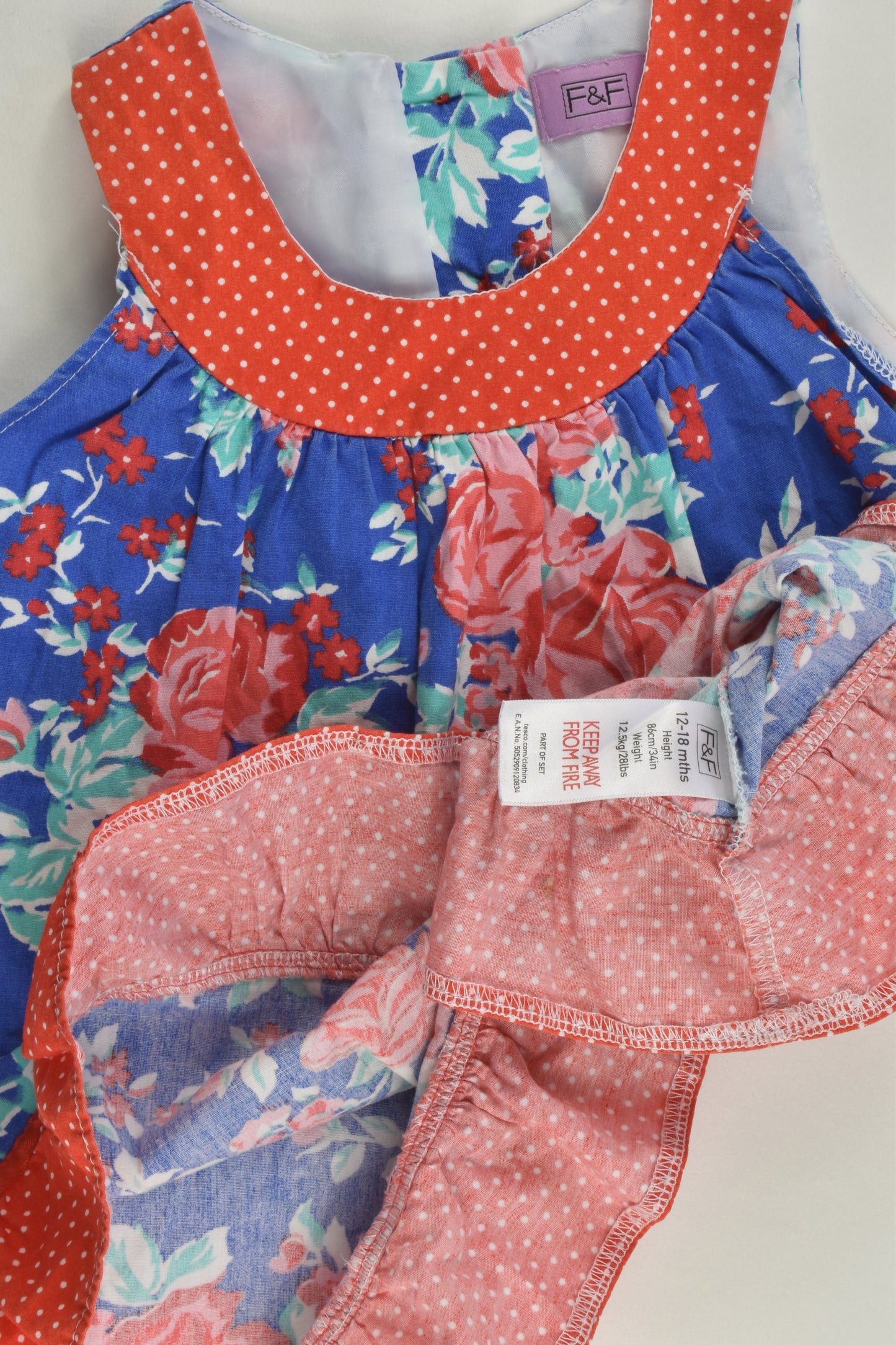 F&F Size 1 (12-18 months) Floral Dress