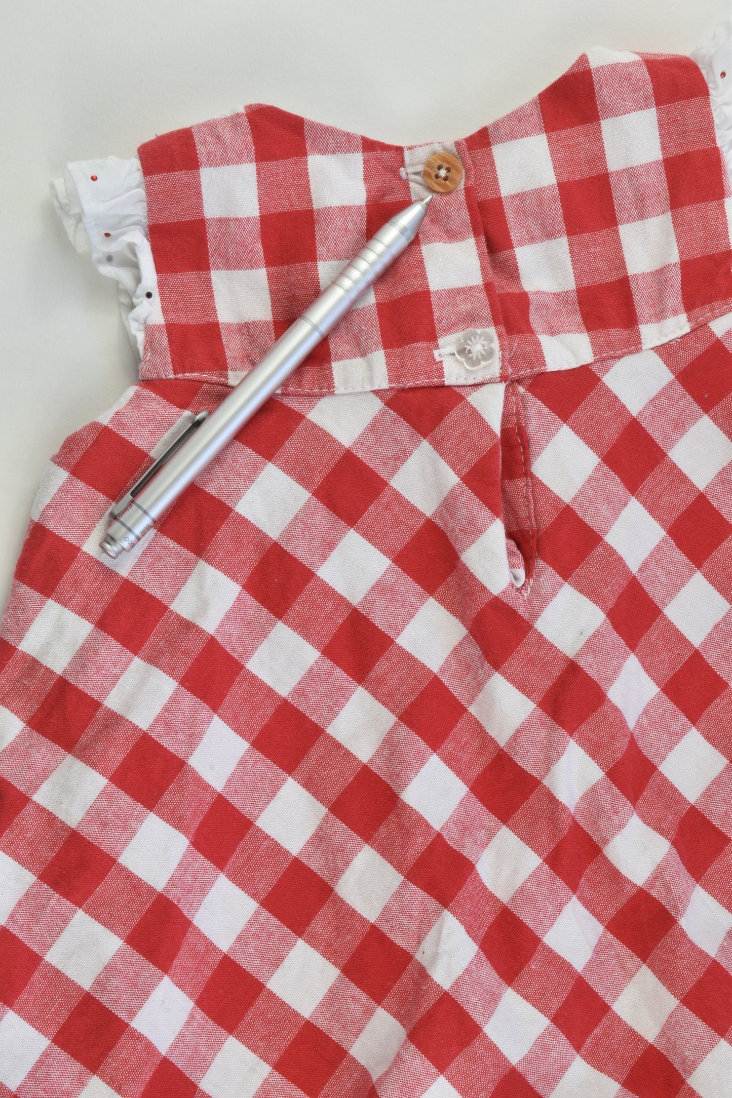 Fiorella (Mexico) Size 0 (12 months) Lined Checked Cherry Dress
