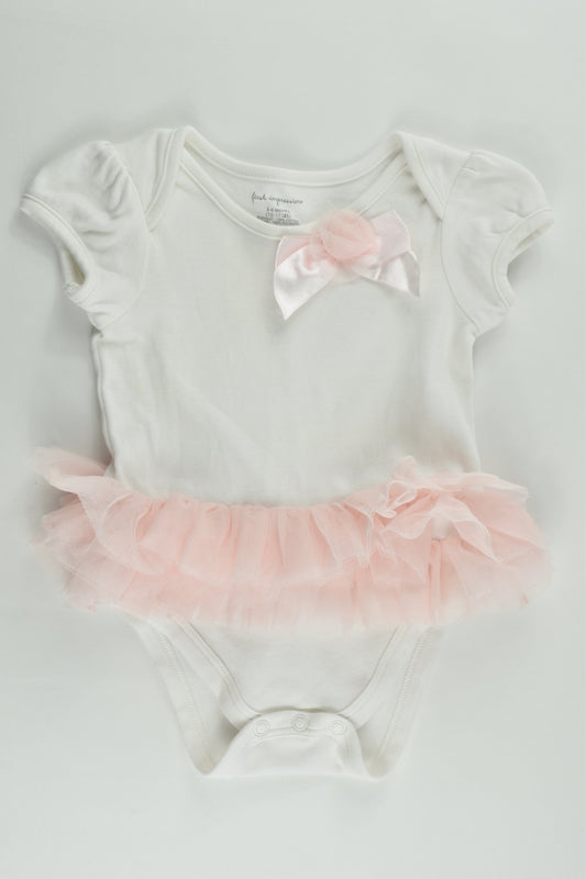 First Impressions Size 00 (3-6 months) White Tulle Bodysuit