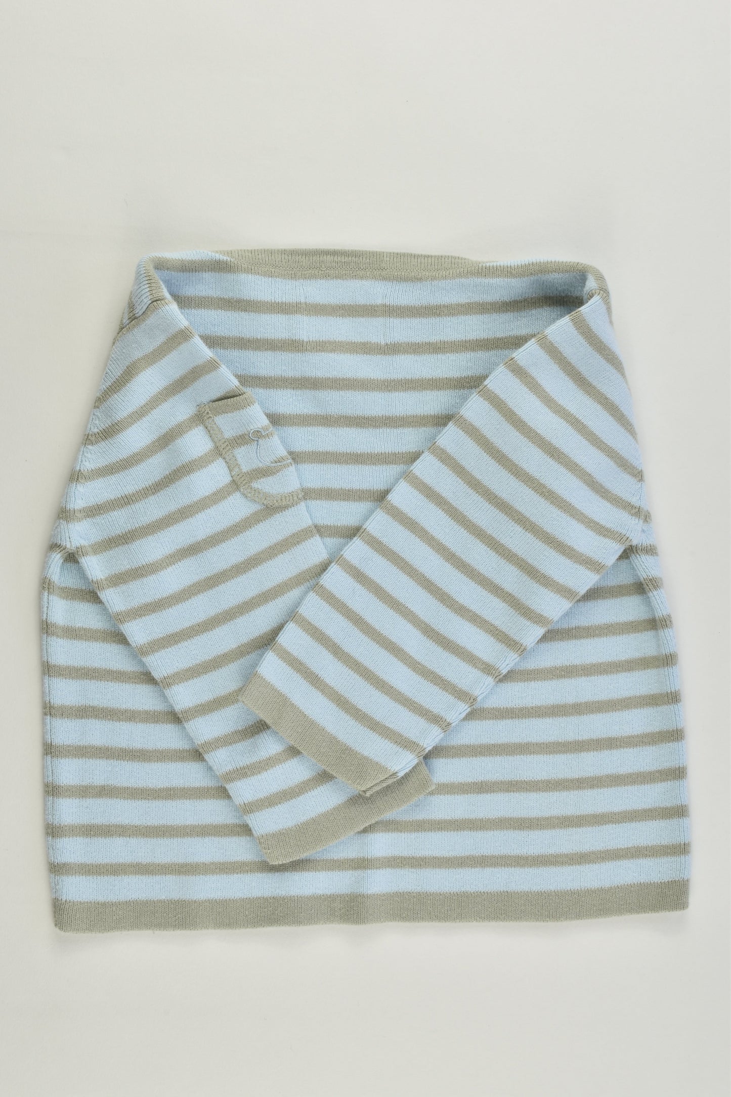 Fred Bare Size 1 Striped Knitted Top with Bear Pocket