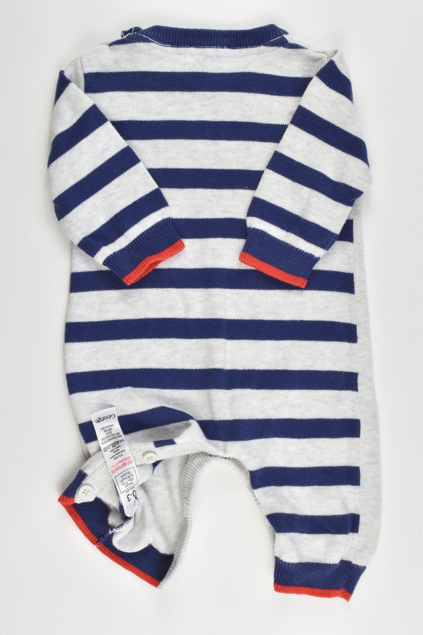 George Size 0-3 months (56-62 cm) Knitted Romper