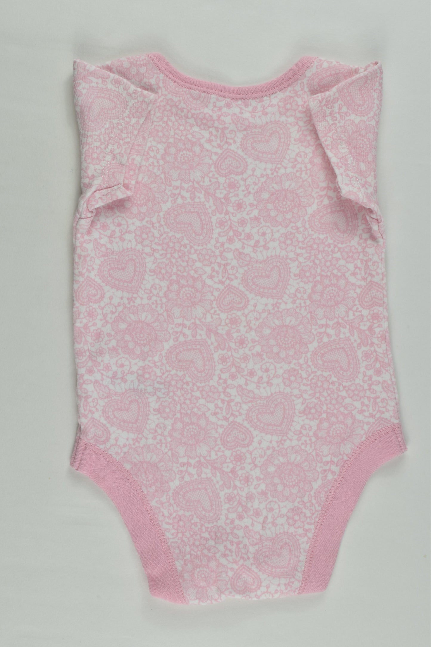 George Size 000 (0-3 months) Flowers and Love Hearts Bodysuit