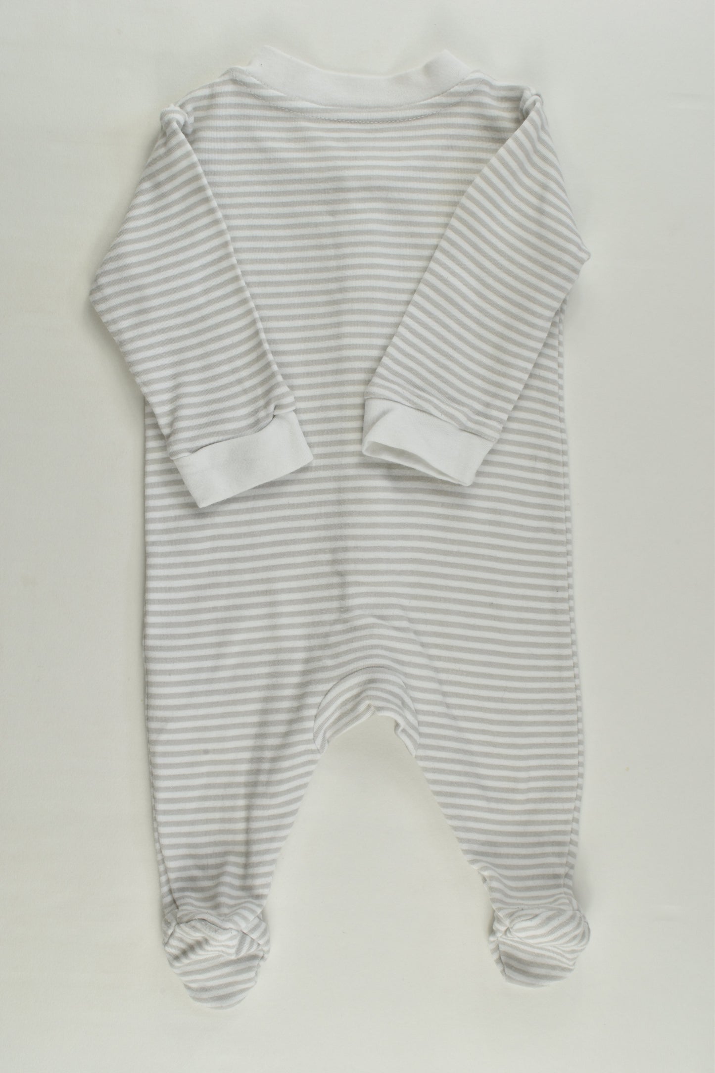 George Size 0000 (First Size) Striped Footed Romper
