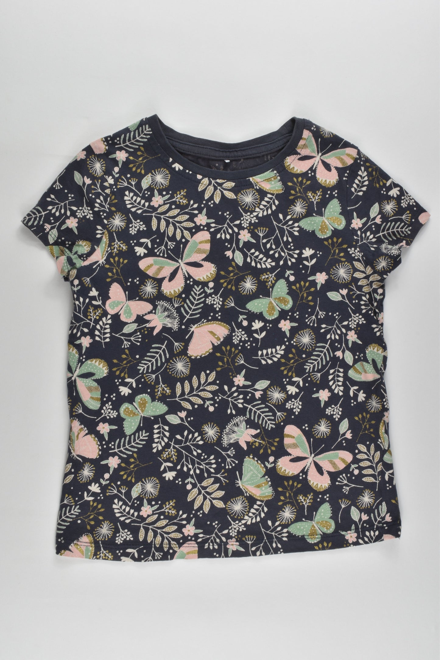 George Size 5-6 (110-116 cm) Glittery Butterflies T-shirt