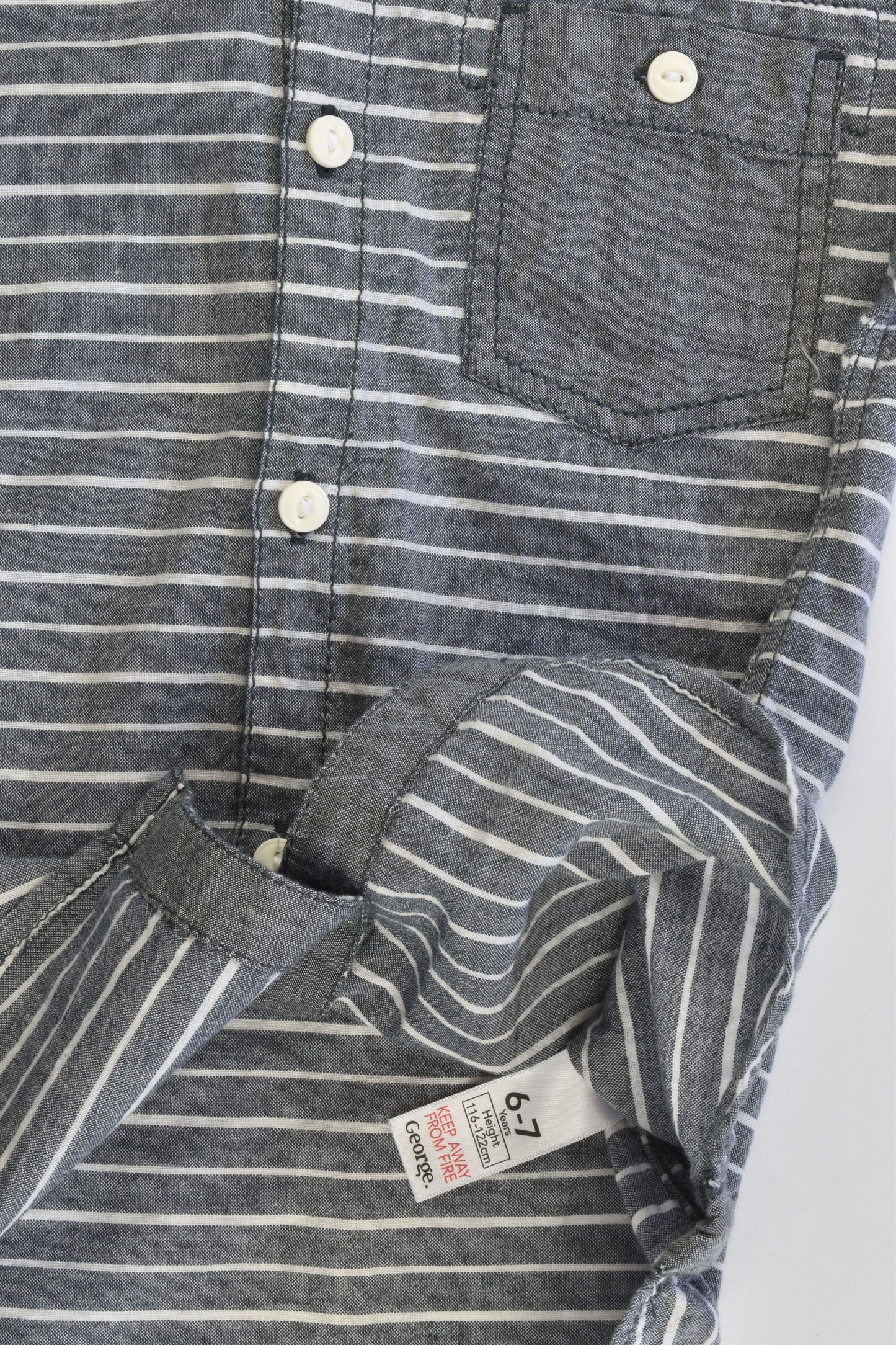 George Size 6-7 Striped Collared Shirt