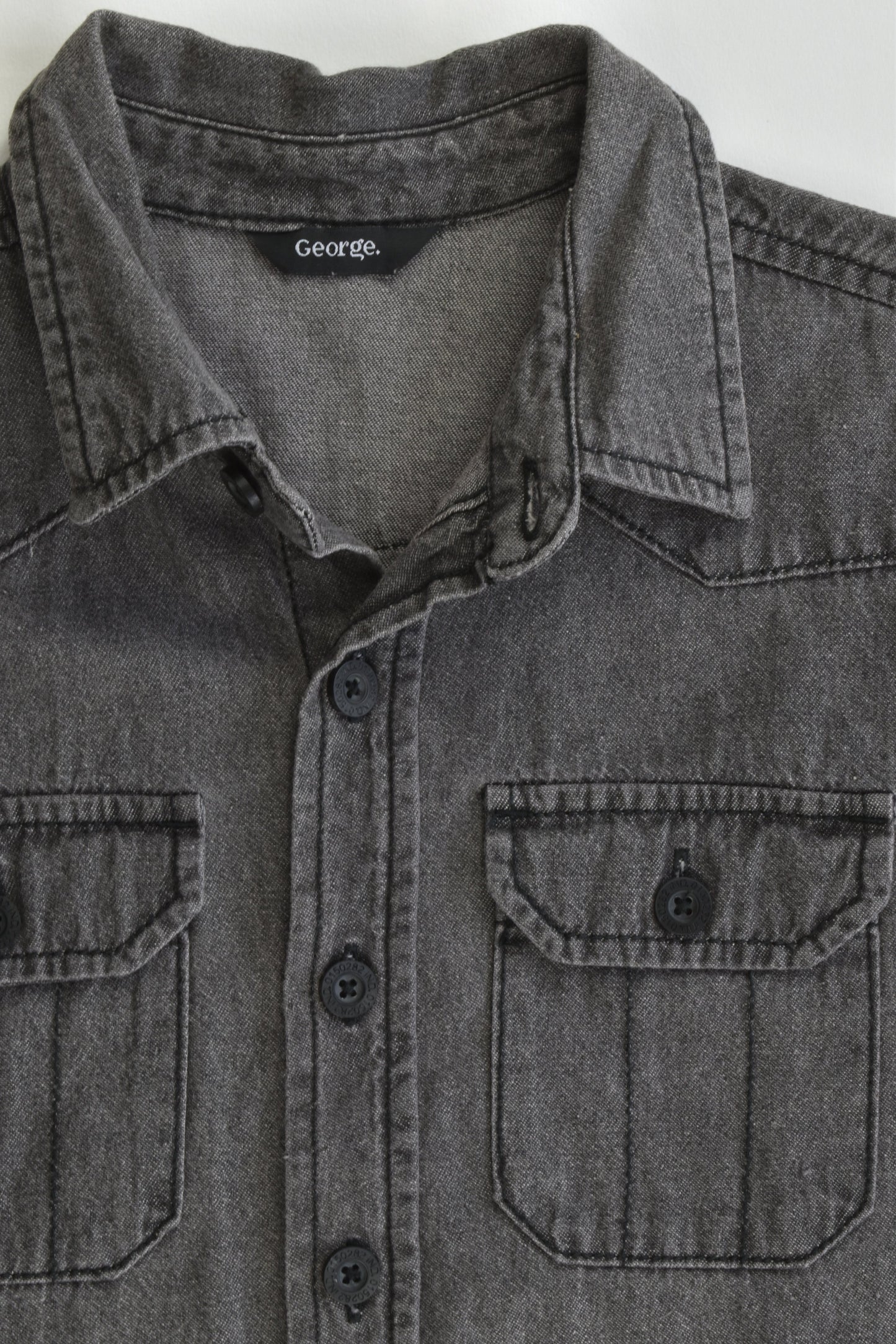 George Size 7-8 Casual Collared Denim Shirt