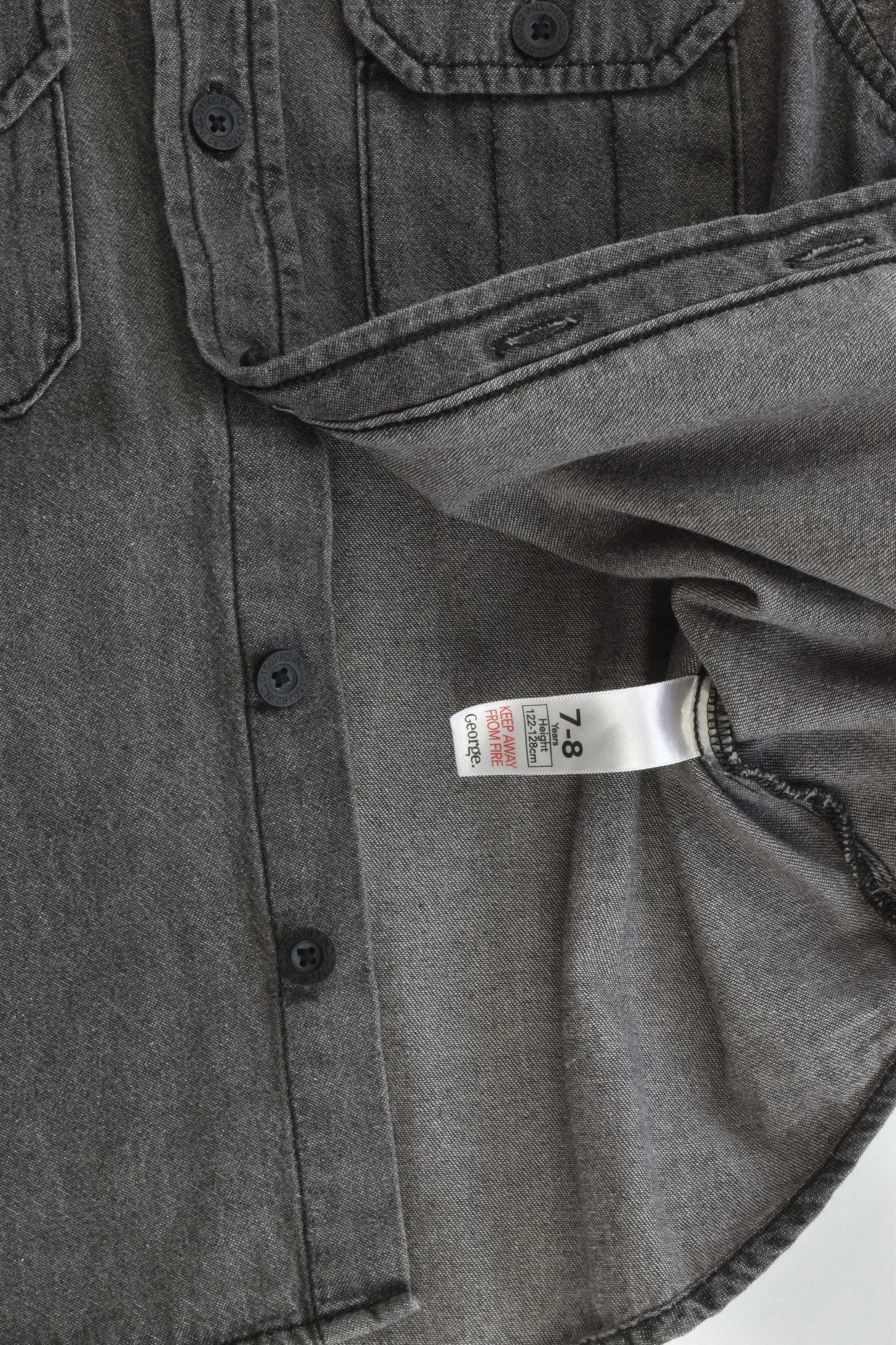 George Size 7-8 Casual Collared Denim Shirt