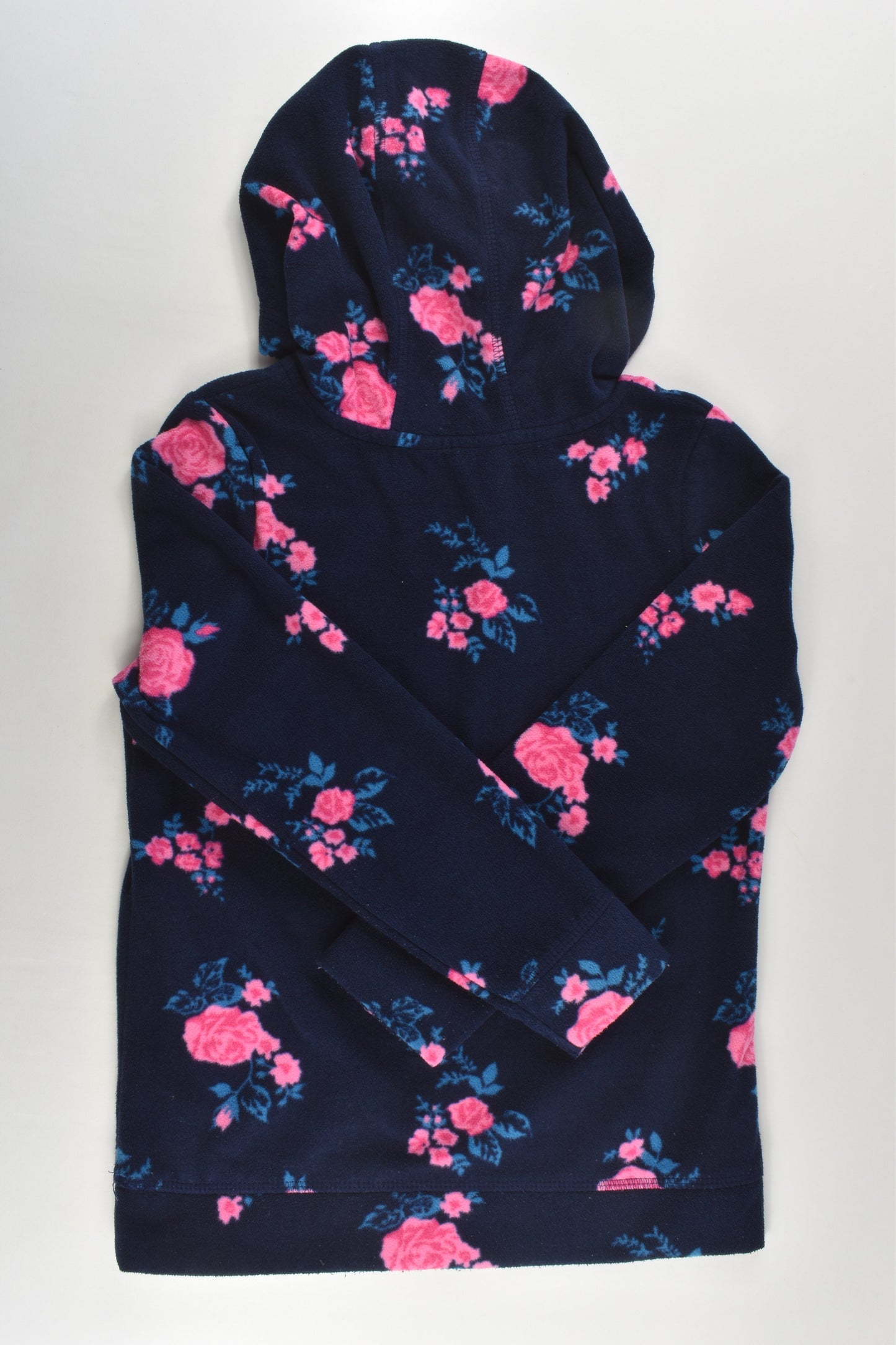 George Size 7-8 Roses Hooded Fleece Jumper