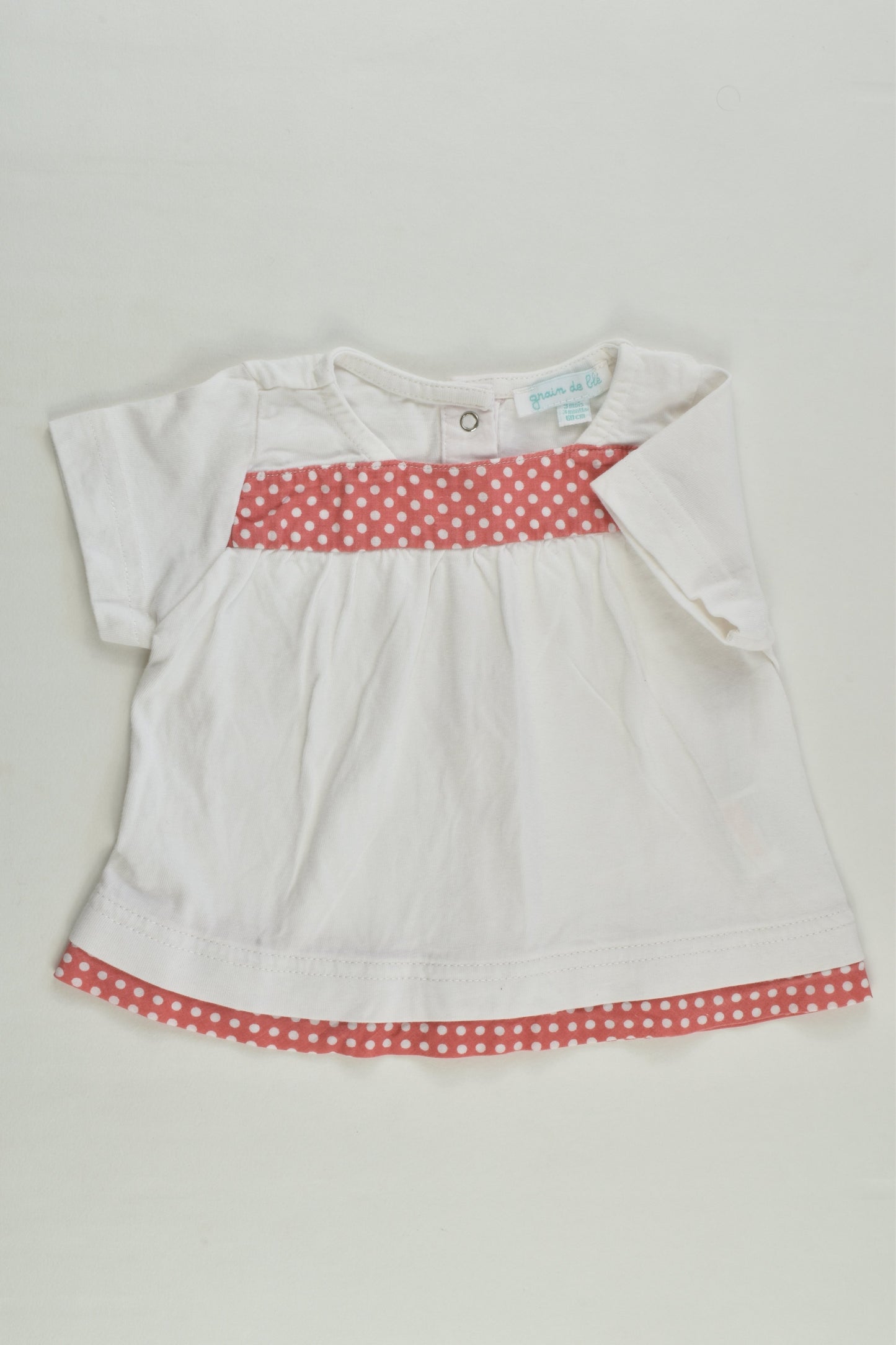 Grain De Blé Size 000 (3 months, 60 cm) Polka Dot Details T-shirt/Tunic