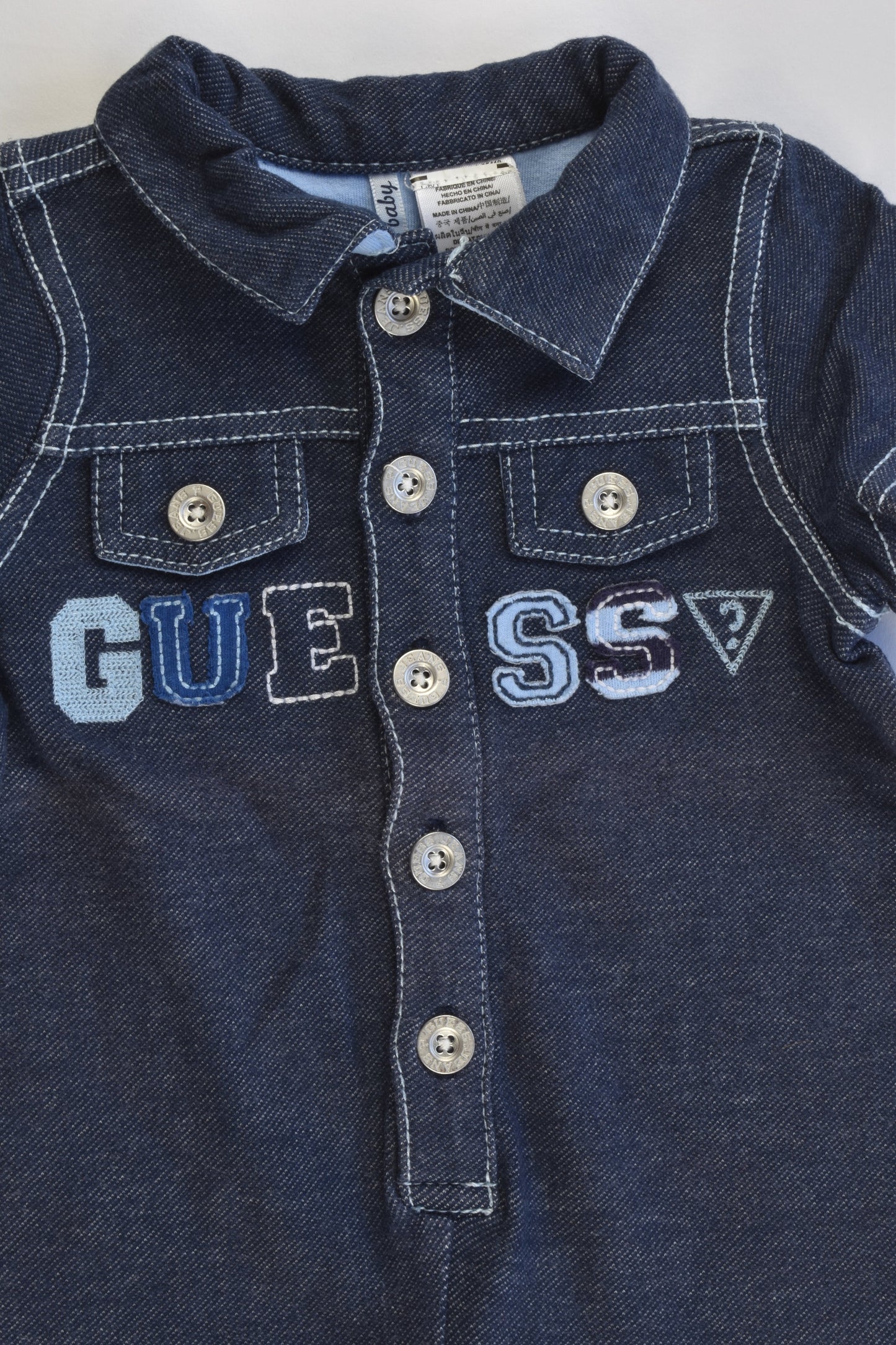 Guess Baby Size 00 (3/6 months) Stertchy Denim-like Playsuit
