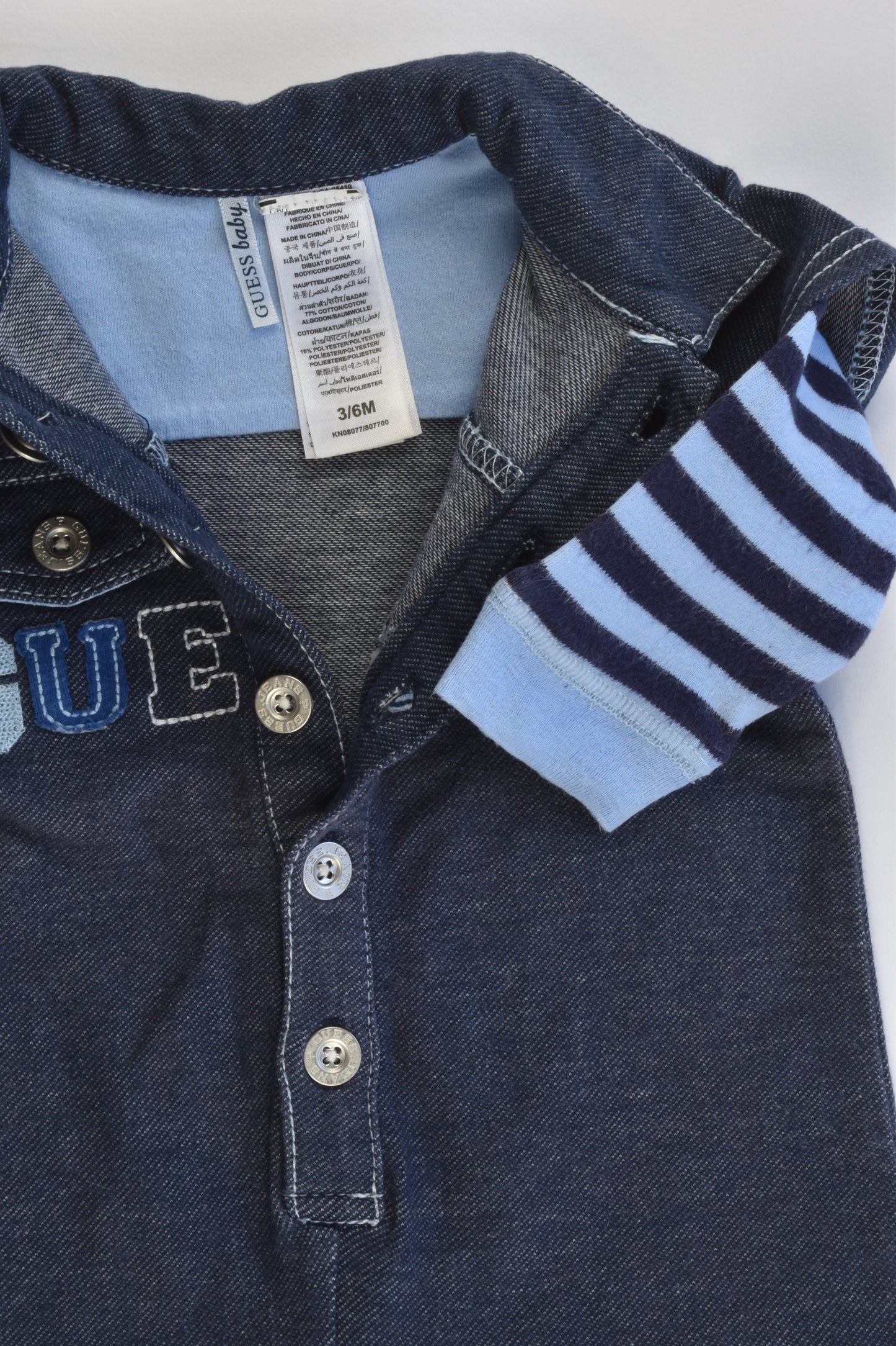 Guess Baby Size 00 (3/6 months) Stertchy Denim-like Playsuit
