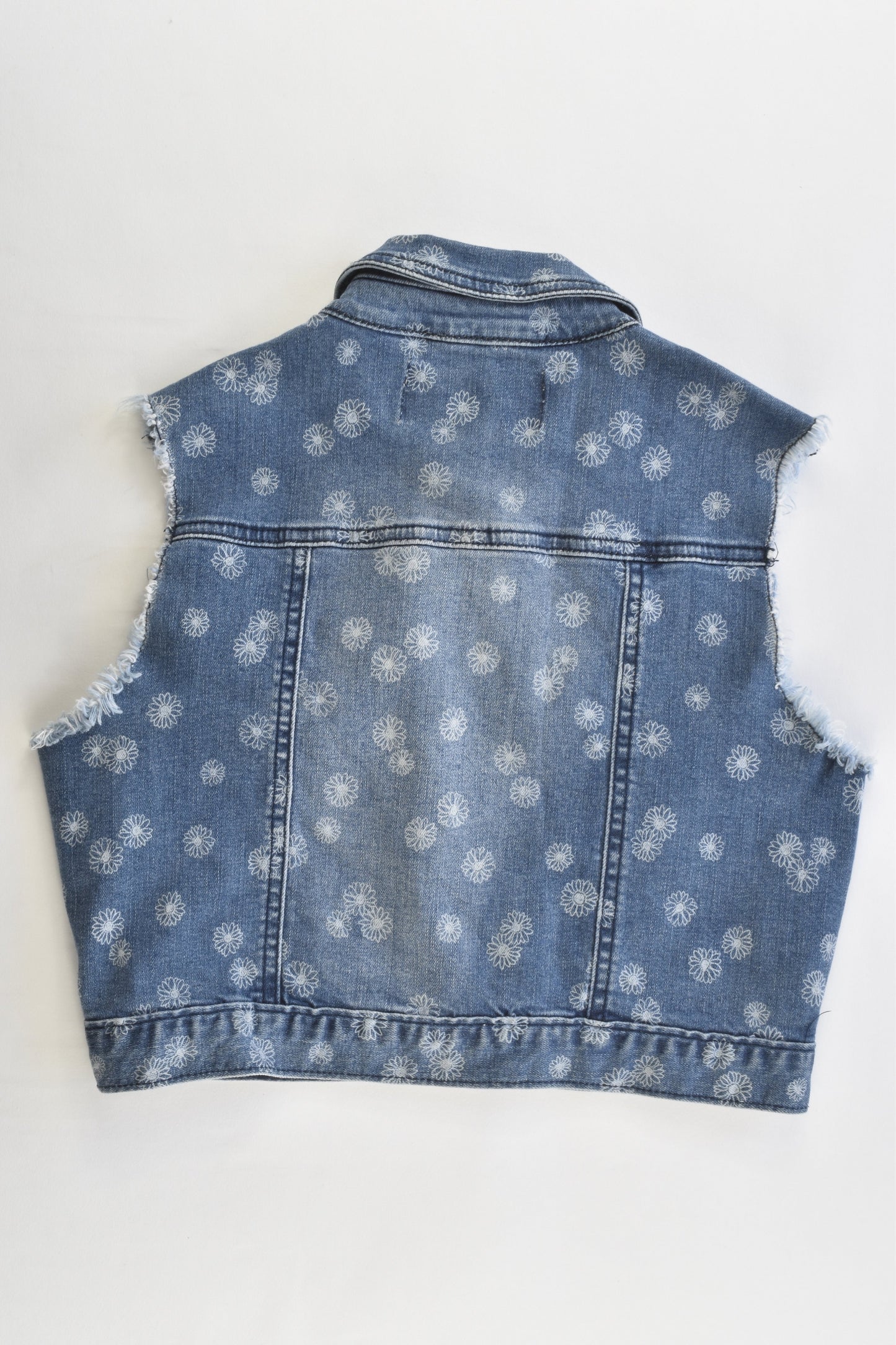 Gum Size 10 Floral Stretchy Denim Vest