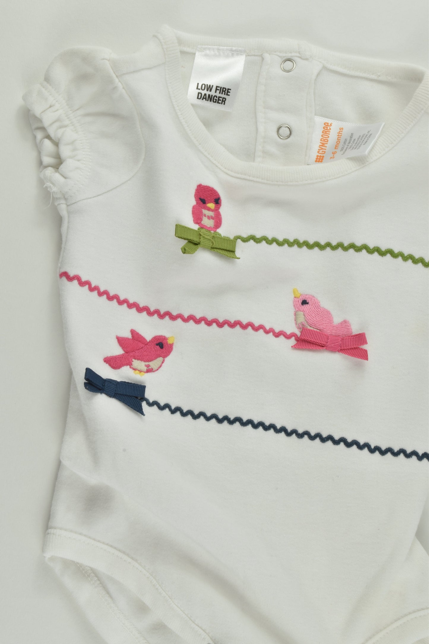 Gymboree Size 00 (3-6 months) Three Birds Bodysuit