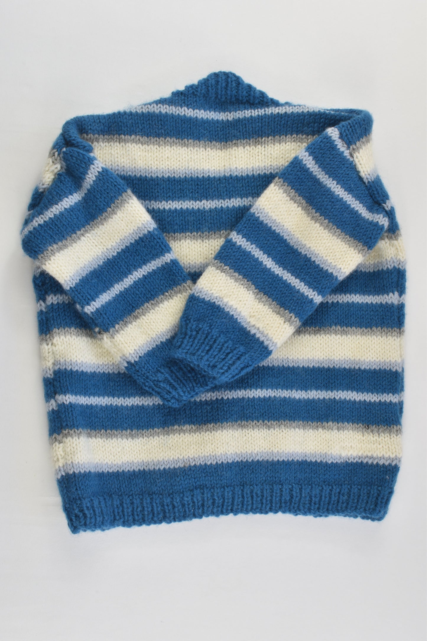 Handmade Size approx 0-1 Striped Warm Woolly Cardigan