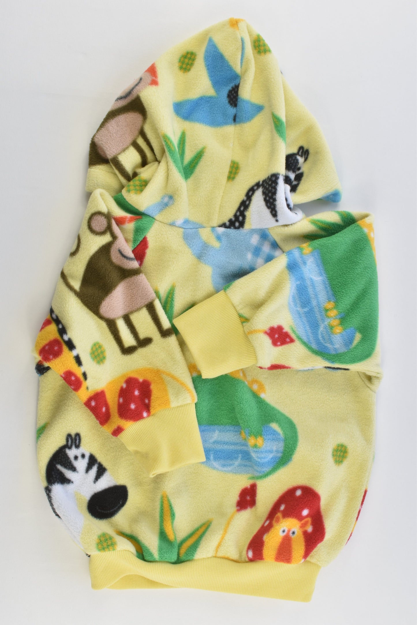 Handmade Size approx 0 Animals and Trees Hooded Fleece Jumper