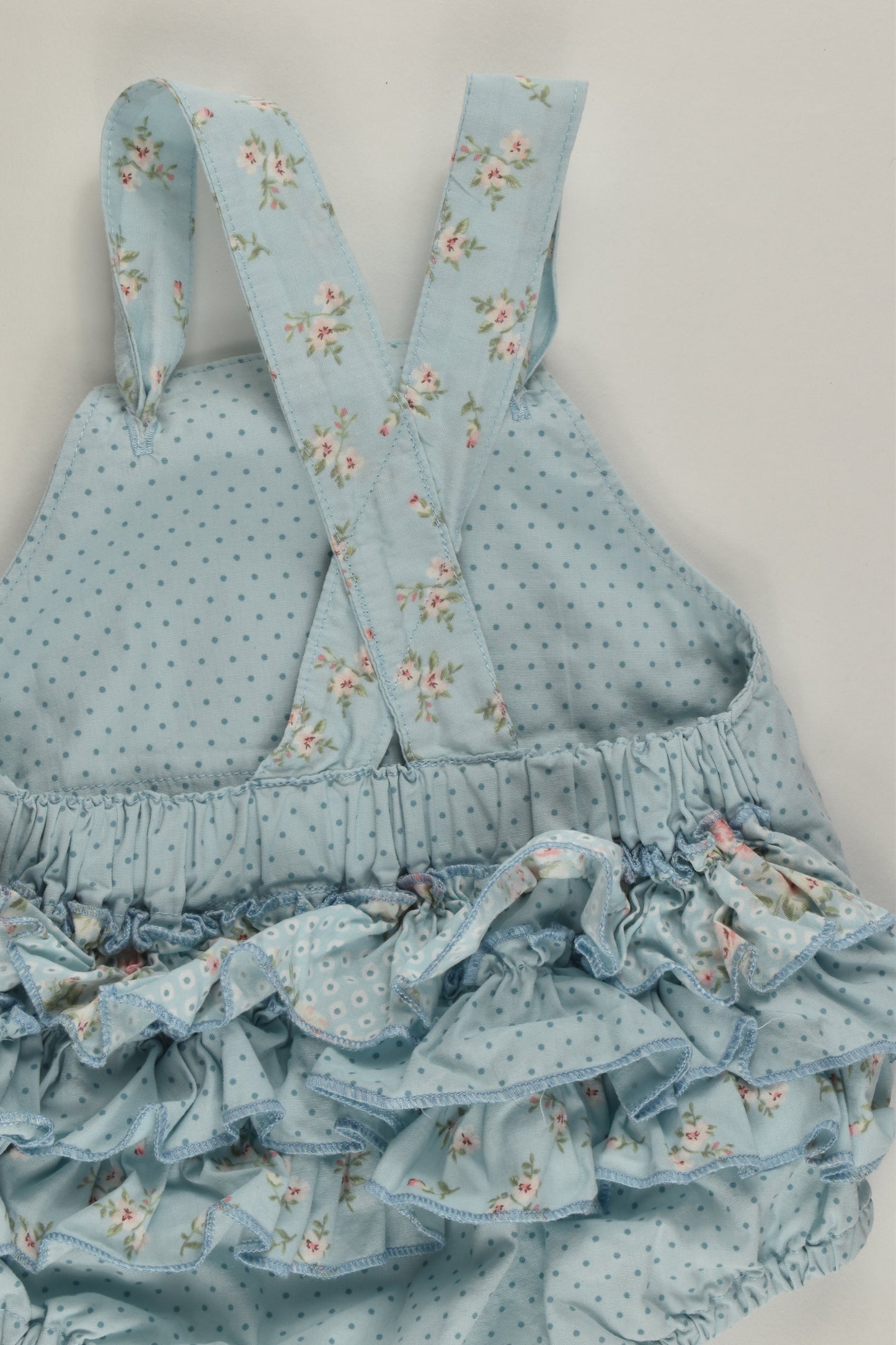 Handmade (?) Size approx 000 Ruffle at the Back Playsuit