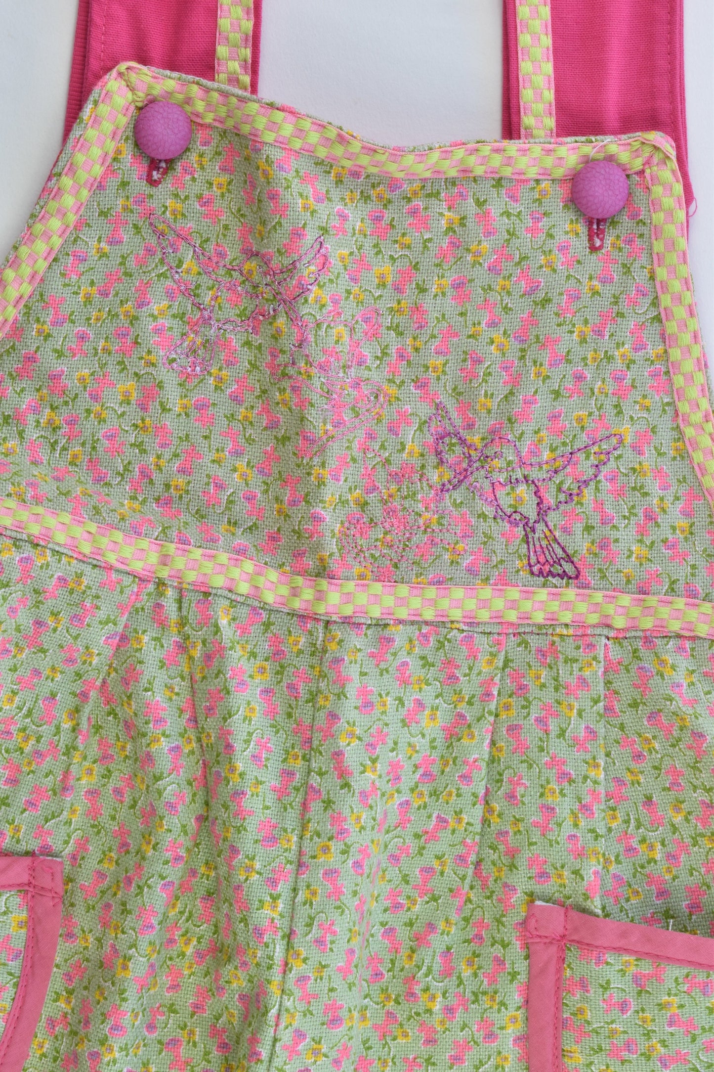 Handmade Size approx 3-4 Floral Overalls