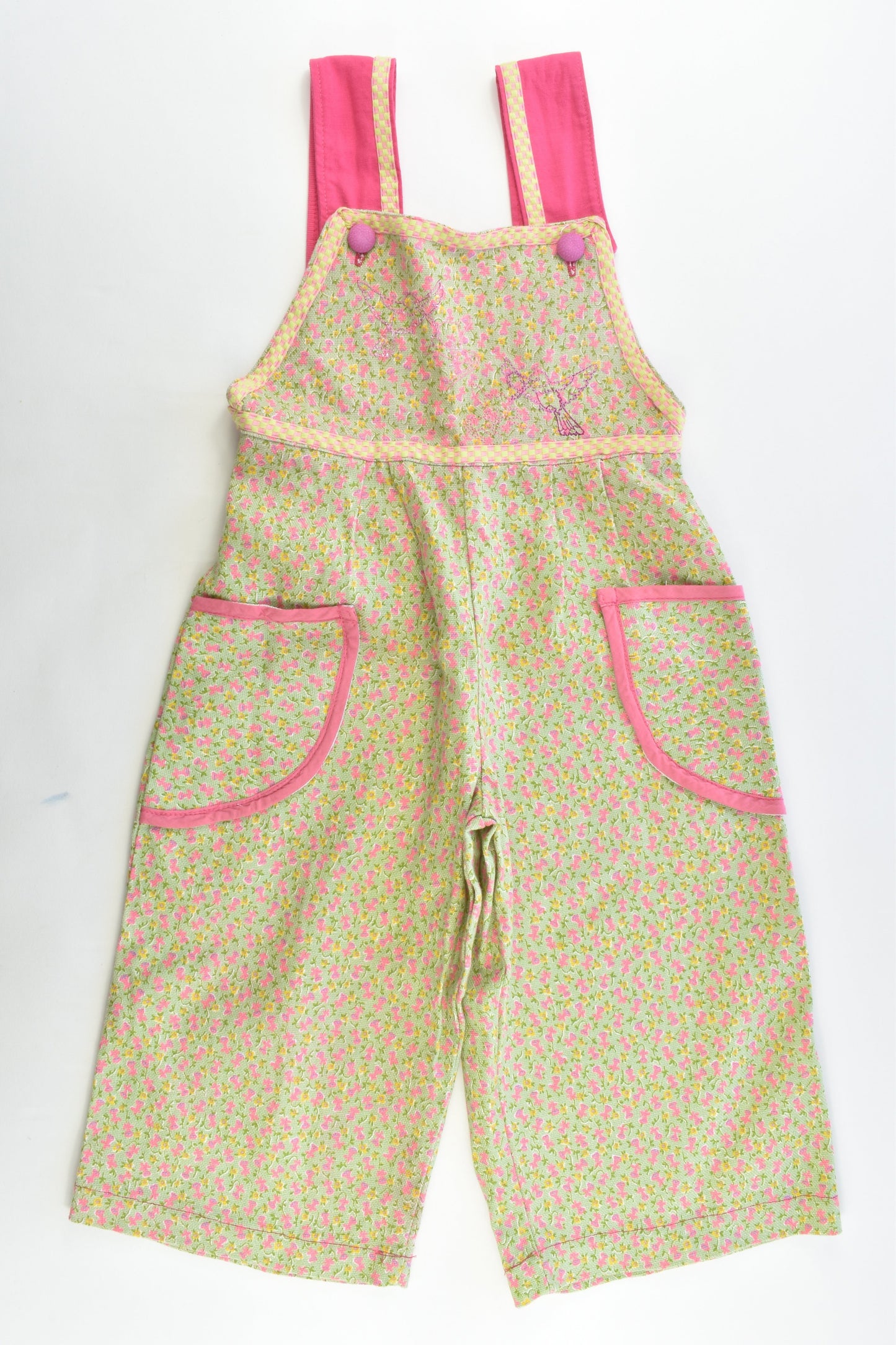 Handmade Size approx 3-4 Floral Overalls
