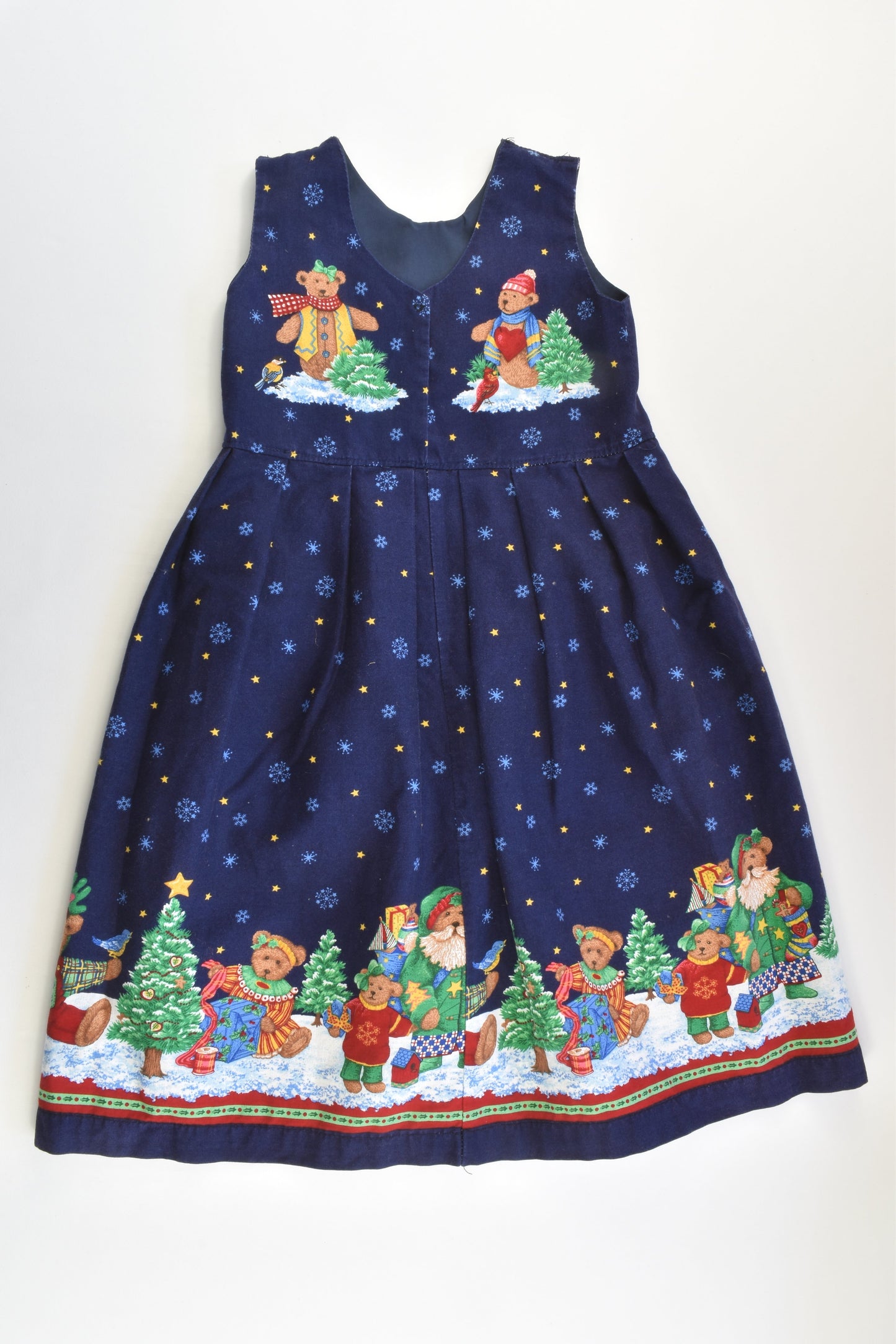 Handmade Size approx 5 'Bearly A Moose' Lined Christmas Dress
