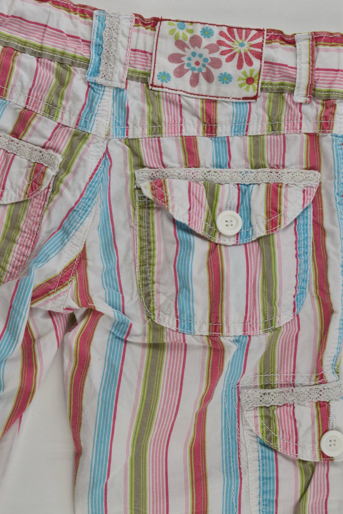 Hema Size 7-8 (122/128 cm) Striped Capri Pants