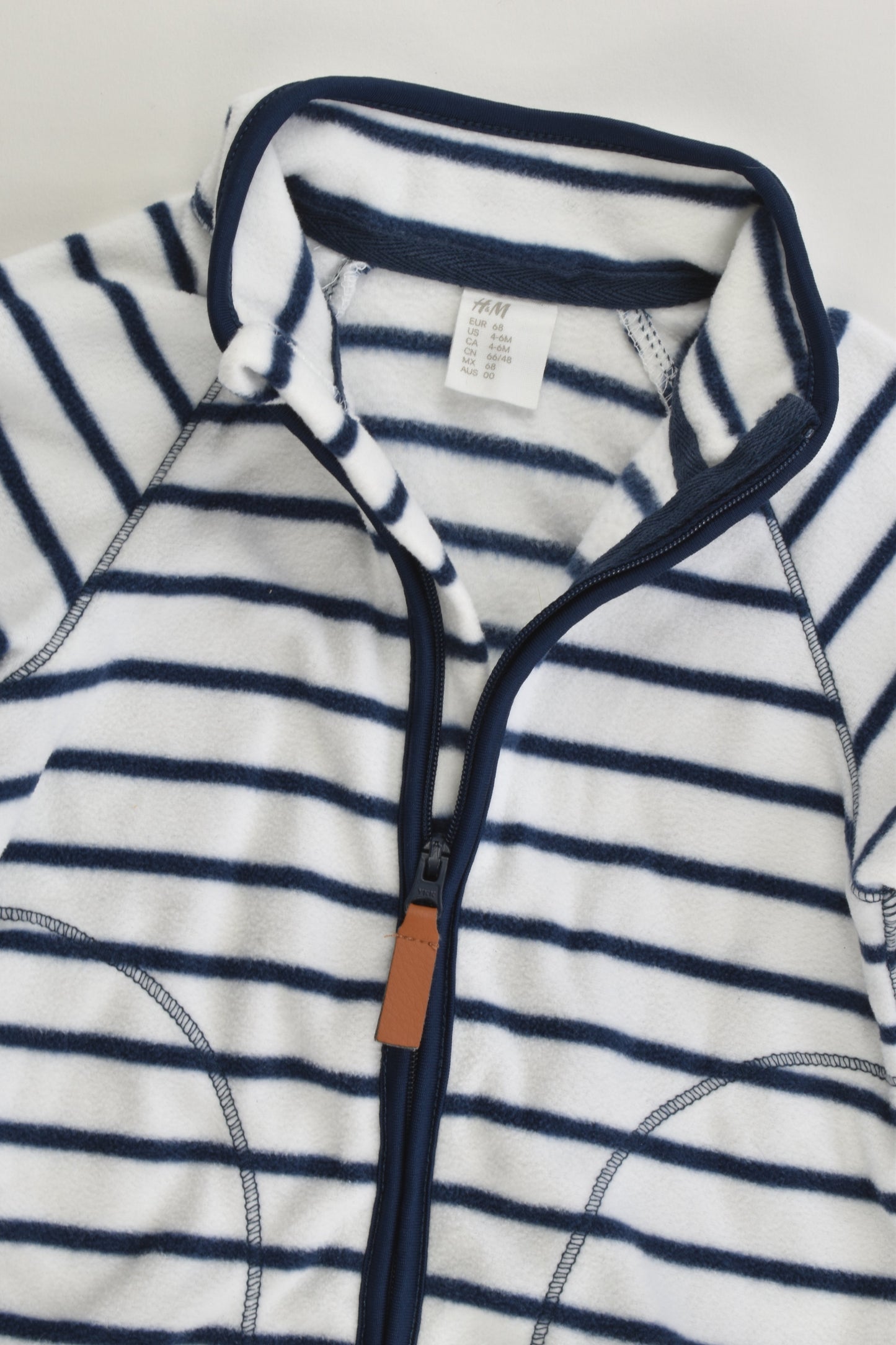 H&M Size 00 (4-6 months, 68 cm) Striped Fleece Jumper