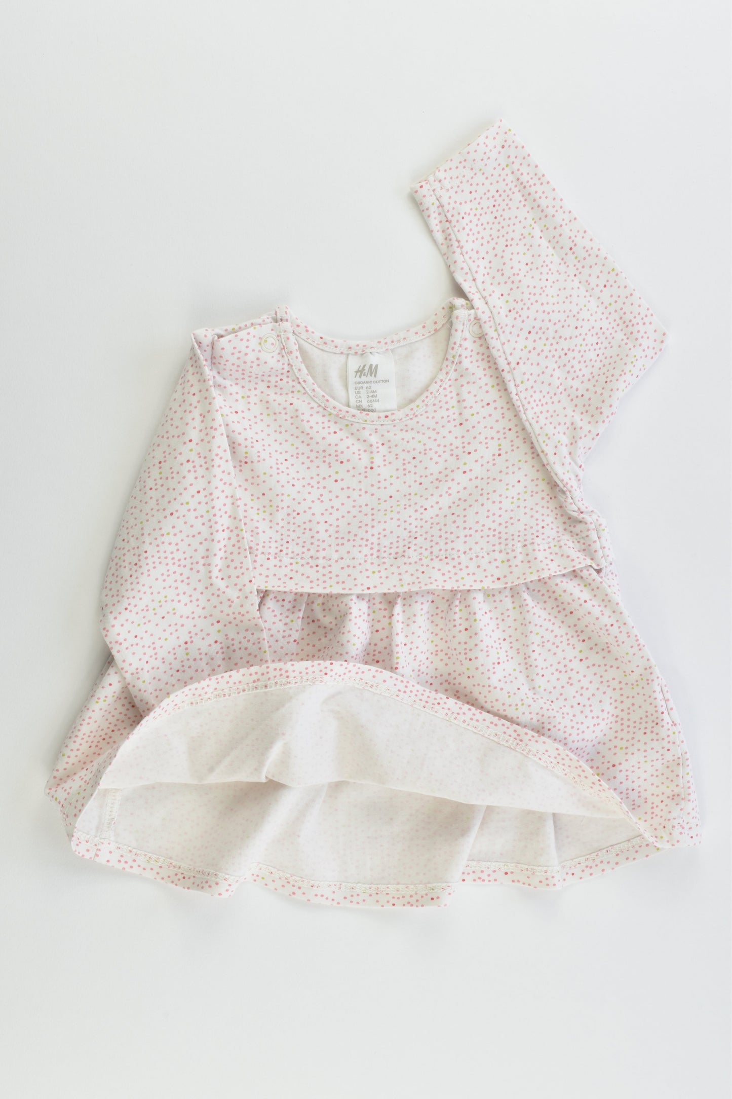 H&M Size 000 (62 cm, 2-4 months) Organic Cotton Dress